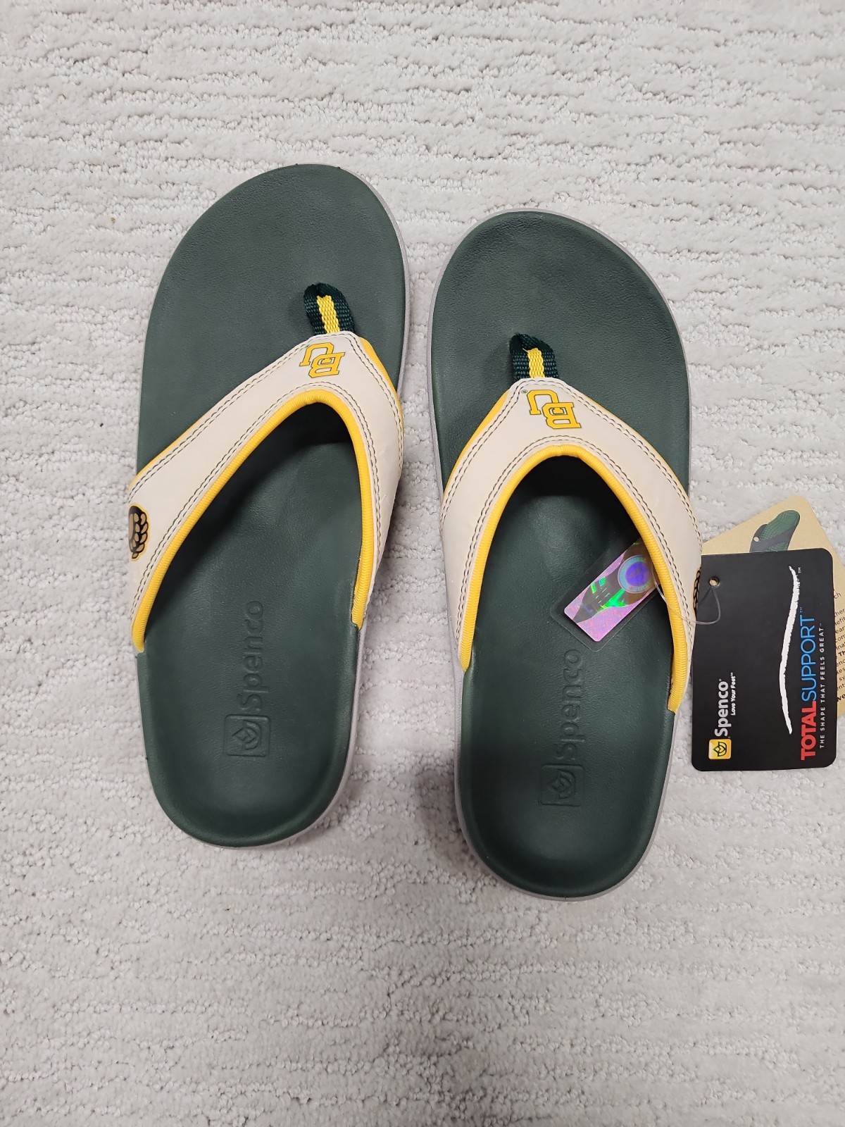Spenco Yumi Baylor University Orthotic Flip Flop Sandals Womens Size 6
