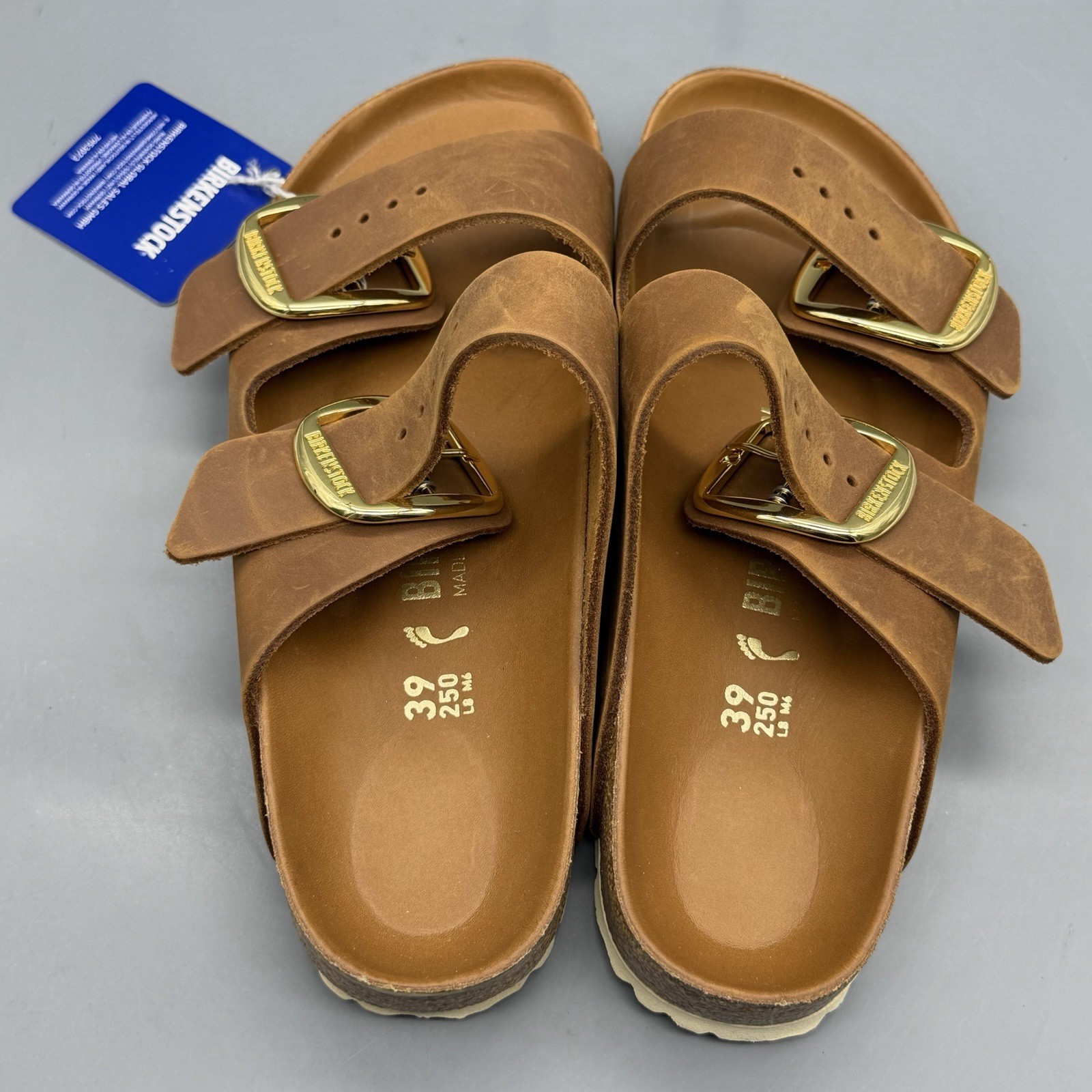 Birkenstock Arizona Big Buckle Women’s EU 39 US 8 Leather Sandal Cognac Narrow