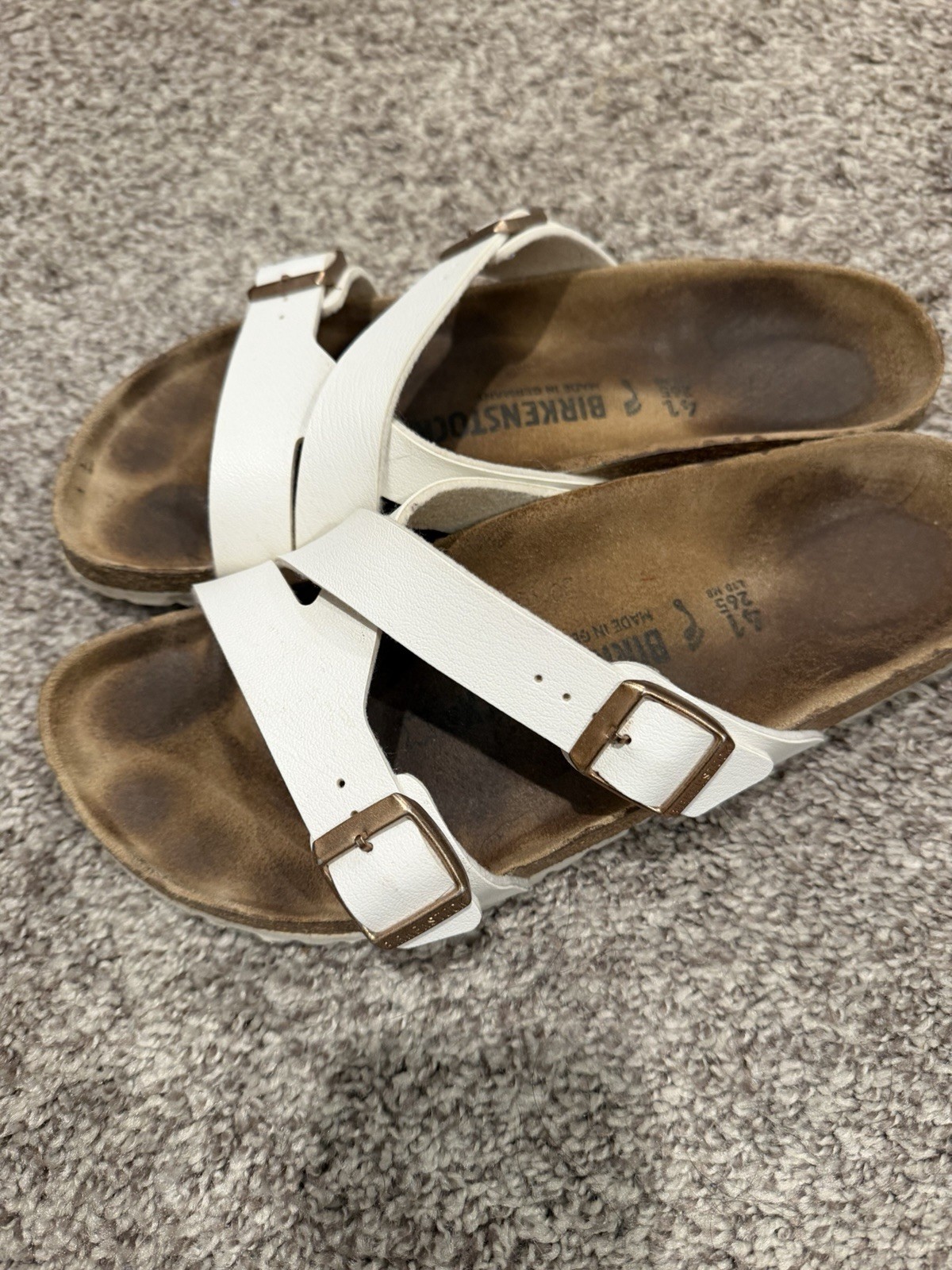 Birkenstock Yao Birko-Flor Women’s Sandals, Size US 10/10.5, EU 41, White