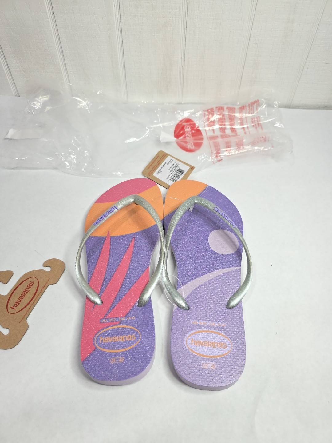 Havaianas Women’s Slim Palette Glow Flip Flop Sandals Quiet Lilac W 9/10 New
