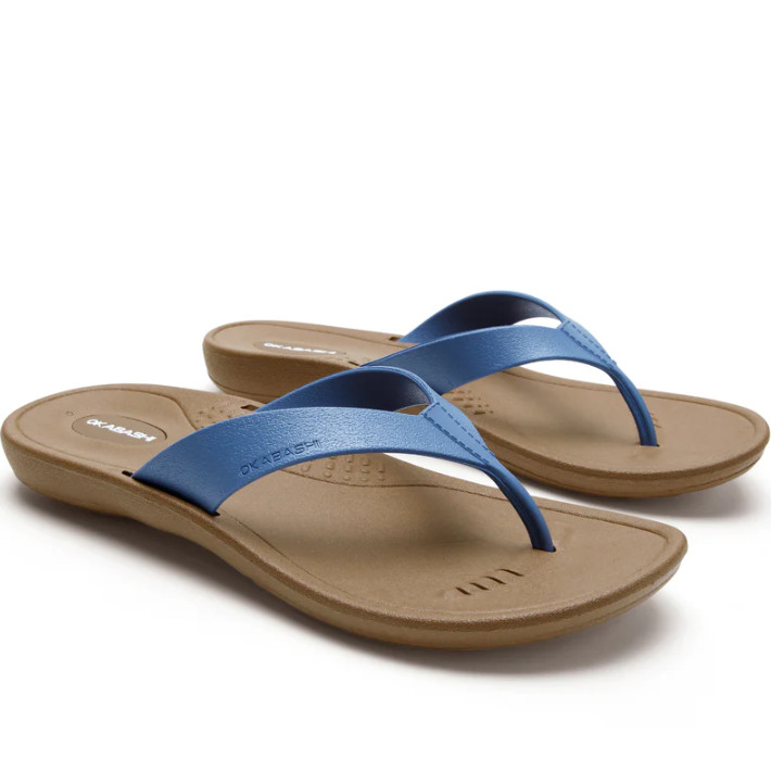 NEW Okabashi Breeze Women’s Flip Flops Toffee Black Comfort Arch Support Sandals