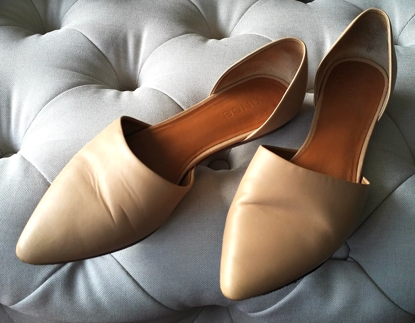 VINCE. Vince Nina d’Orsay flats 37 loafers shoes slip-ons USED pale tan nude