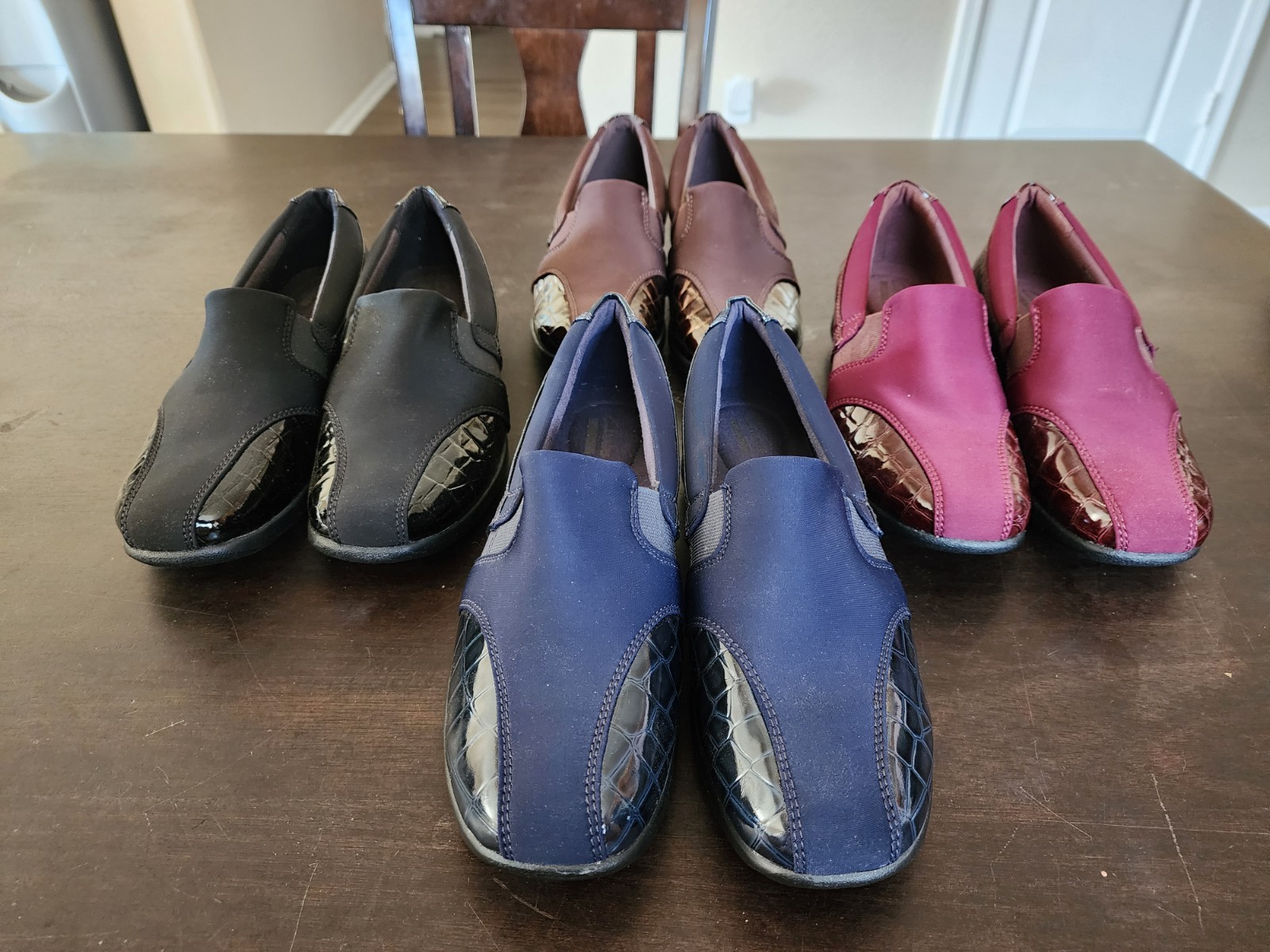 Clarks Faux Leather+Fabric Slip On Loafers Women Shoe Size 8 M Lot