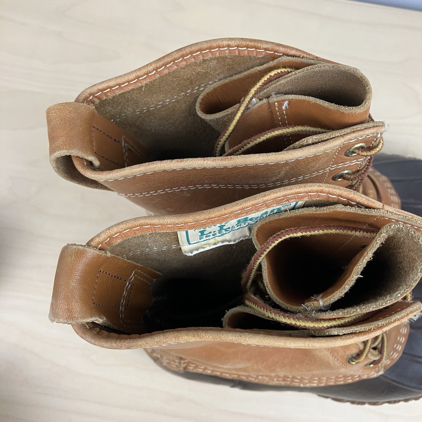 Vintage L.L. Bean Women’s Size 9.0 Duck Boots Brown Leather Unlined Hunting Shoe