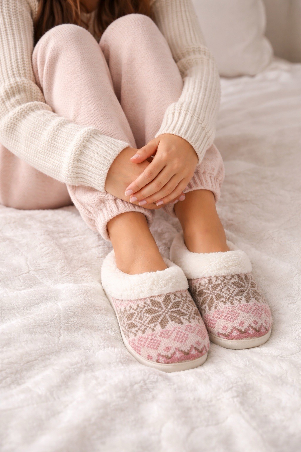 Via Rosa Women’s Slippers Size 9 Indoor Comfort Soft Pink And Brown Tones