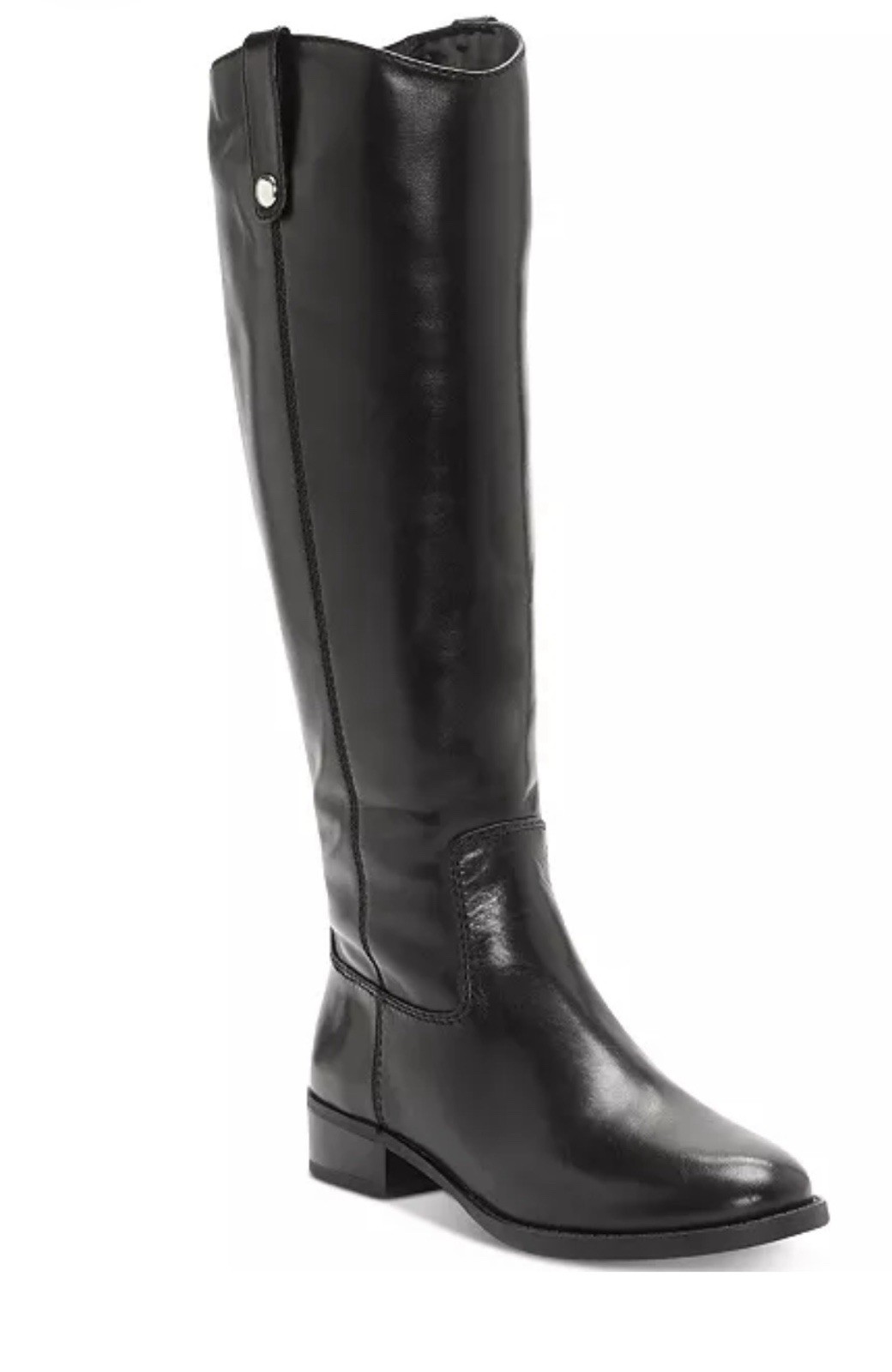 INC Womens Fawne Black Leather Knee-High Boots Shoes 8 Medium (B,M) BHFO 4320