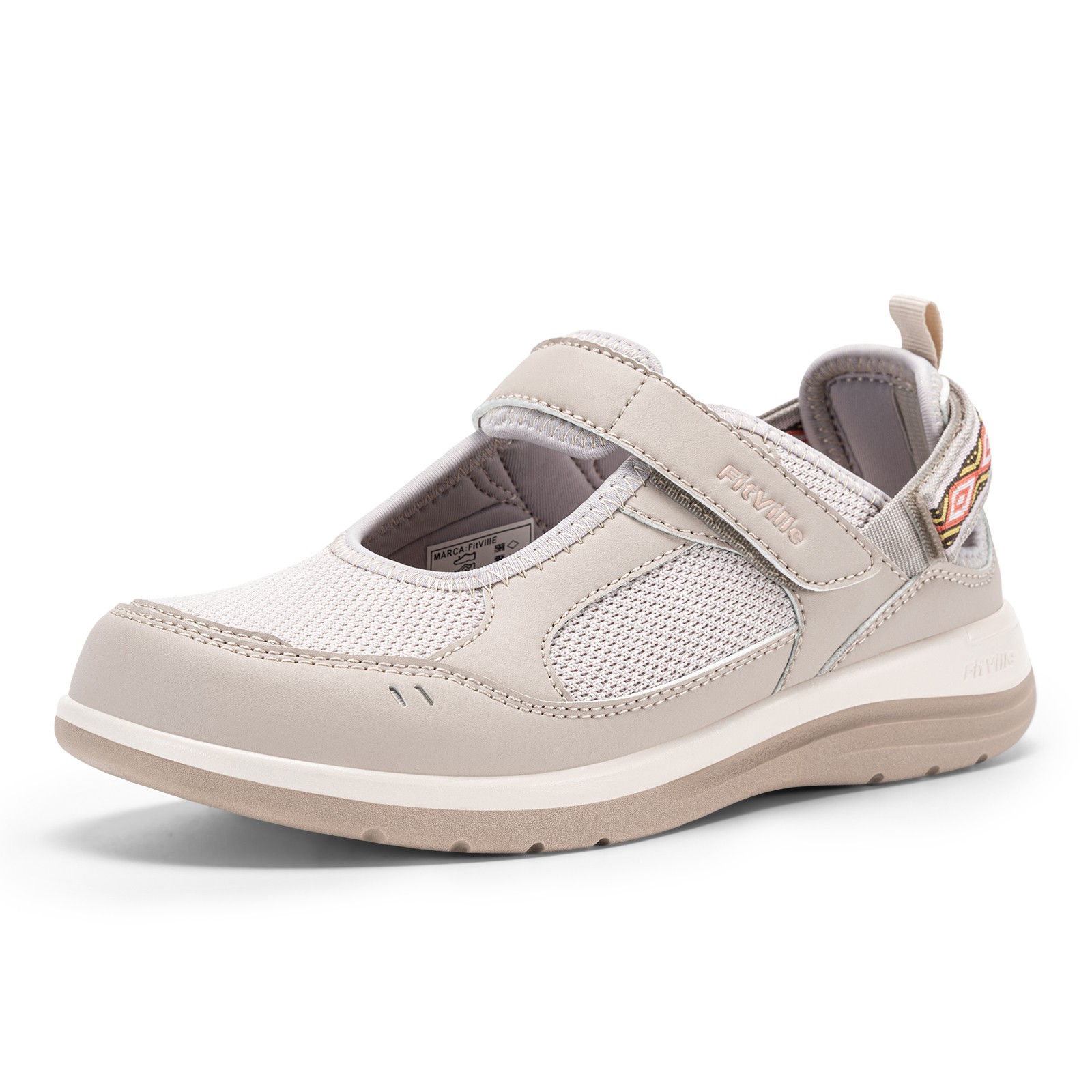 FitVille Extra Wide Diabetic Shoes for Women Sandals Adjustable Closures Slip on
