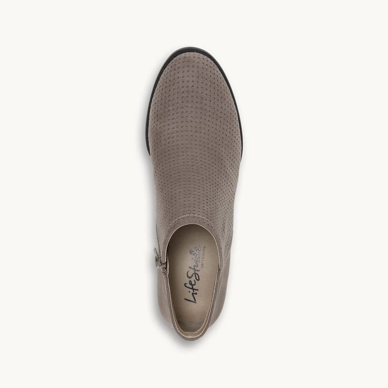 LifeStride Blake Ankle Bootie Doe Gray Perforated Microfiber Womens 7 M 60975