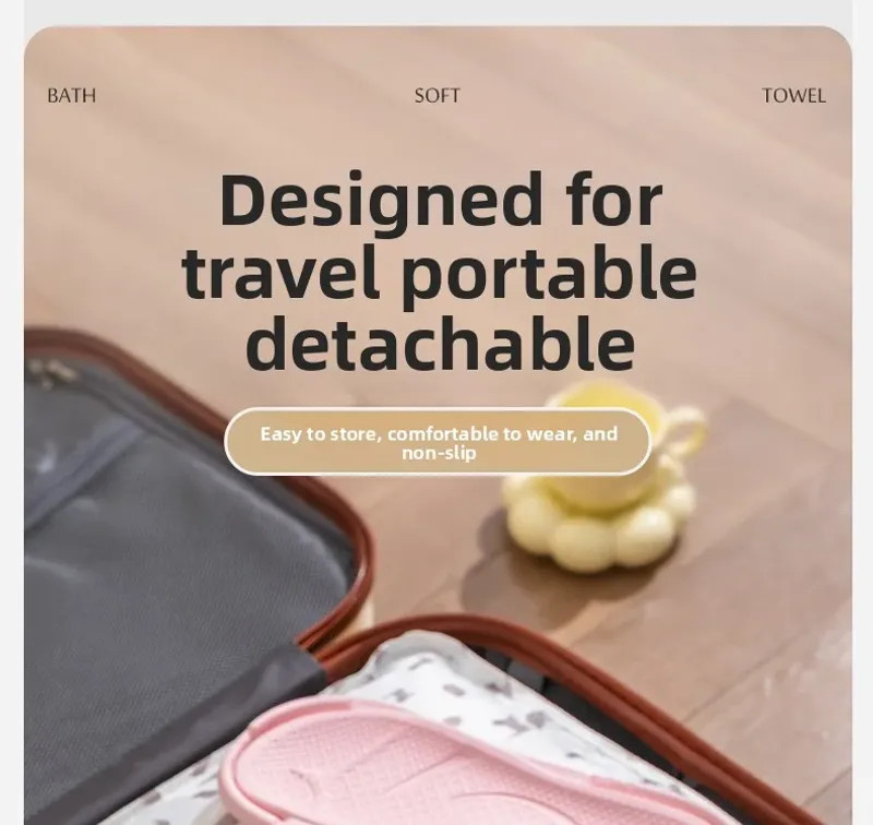 Foldable Travel Slippers Unisex EVA Flip Flops Hotel Non Slip Bathroom Indoor