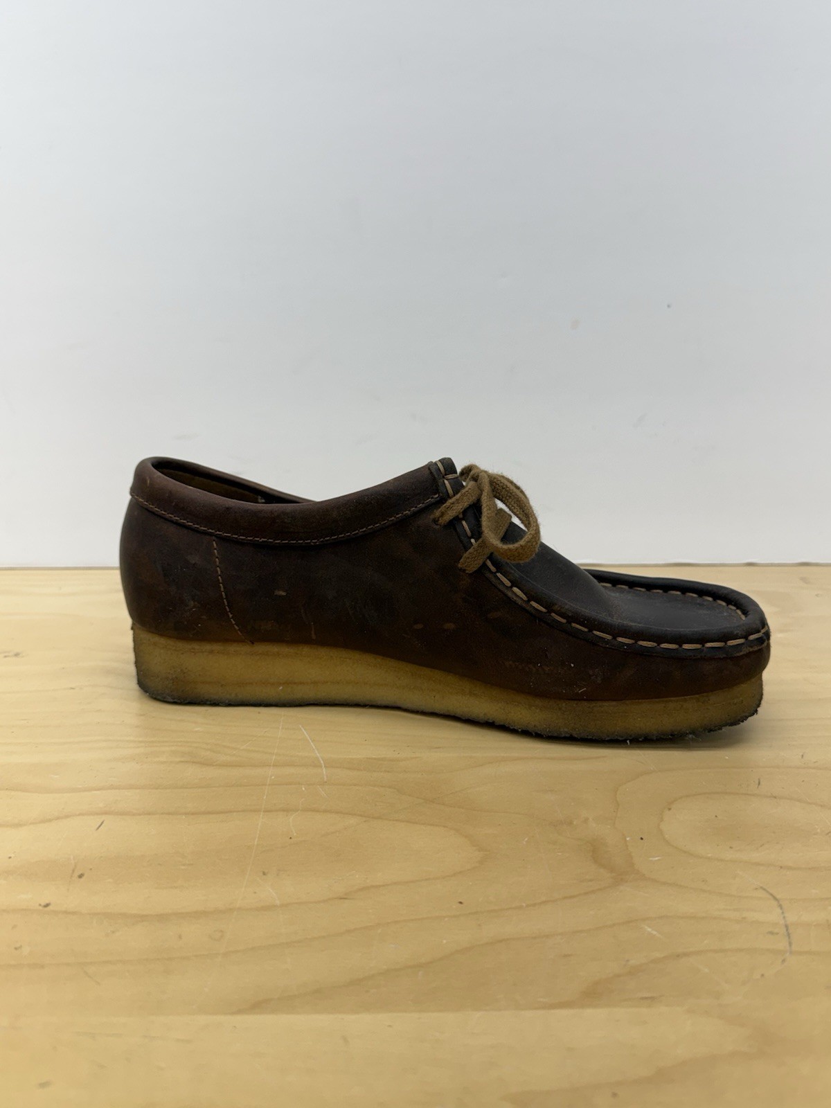 Clarks Wallabee Brown Leather Boots Beeswax Shoes 26103610 Womens Size 7.5 M