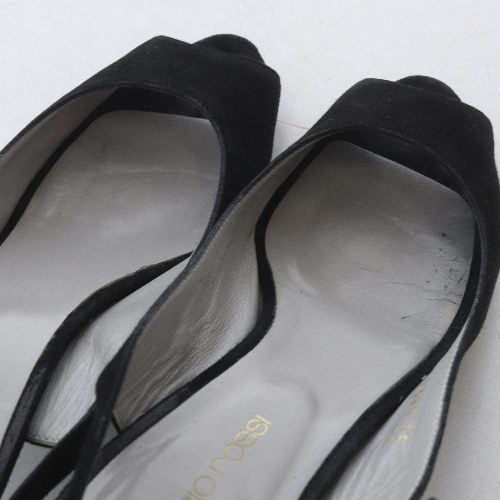 Sergio Rossi Women’s Suede Black Sandals 3.5(US) 5cm Heel AB Condition