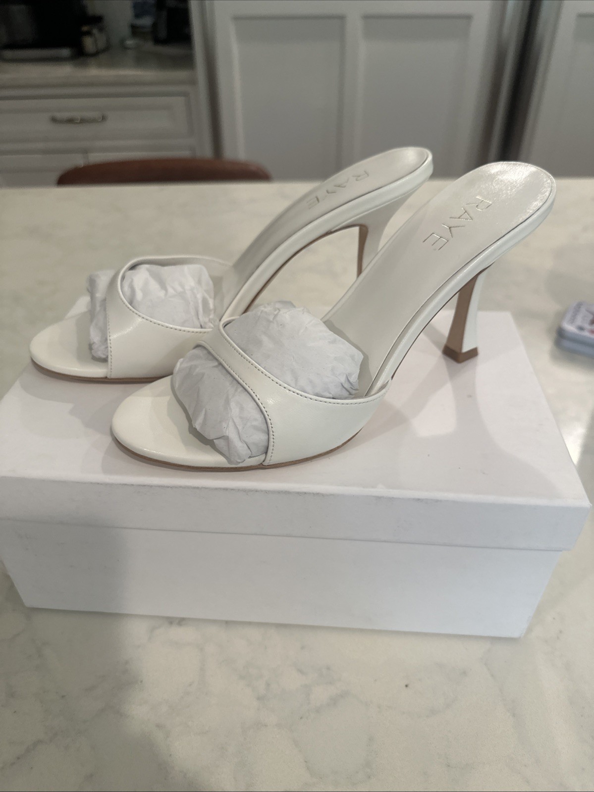 Alejandra Heel In White by Raye Brand New with Box White Size 8.5 US Women’s