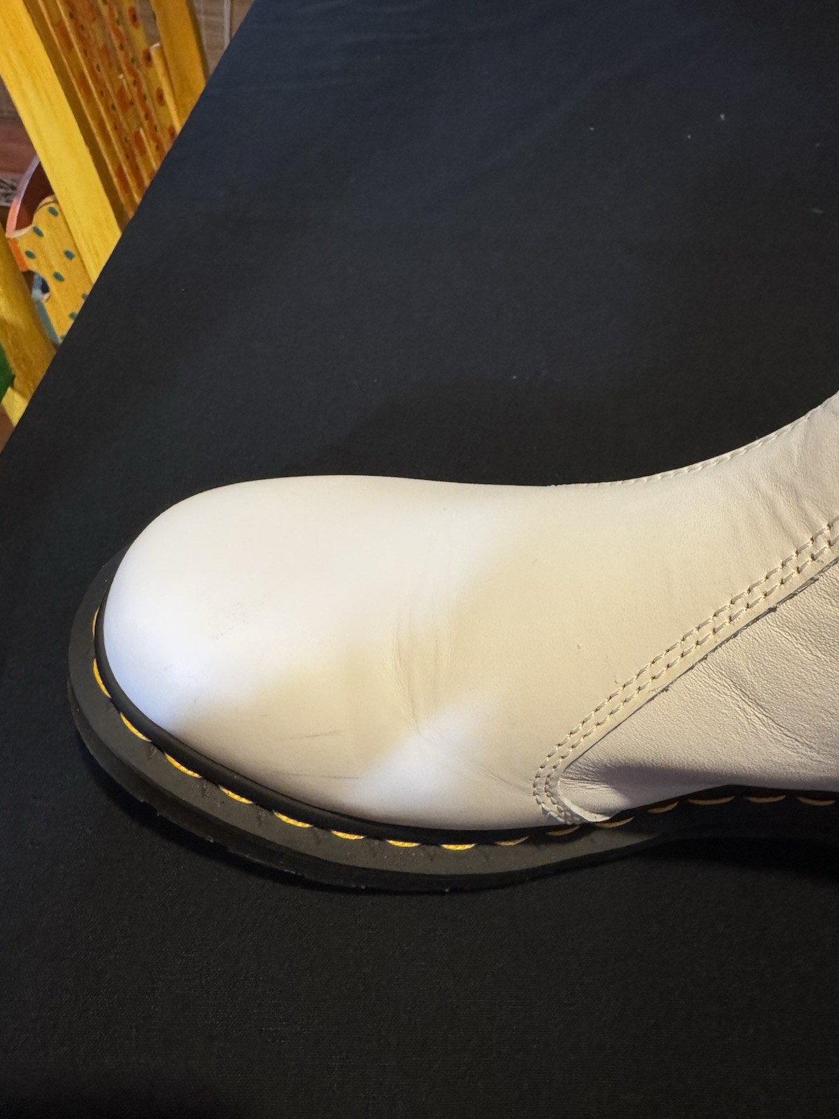 Dr. Martens 2976 White/Black Leather Chelsea Ankle Boots Womens US 10 EU 42