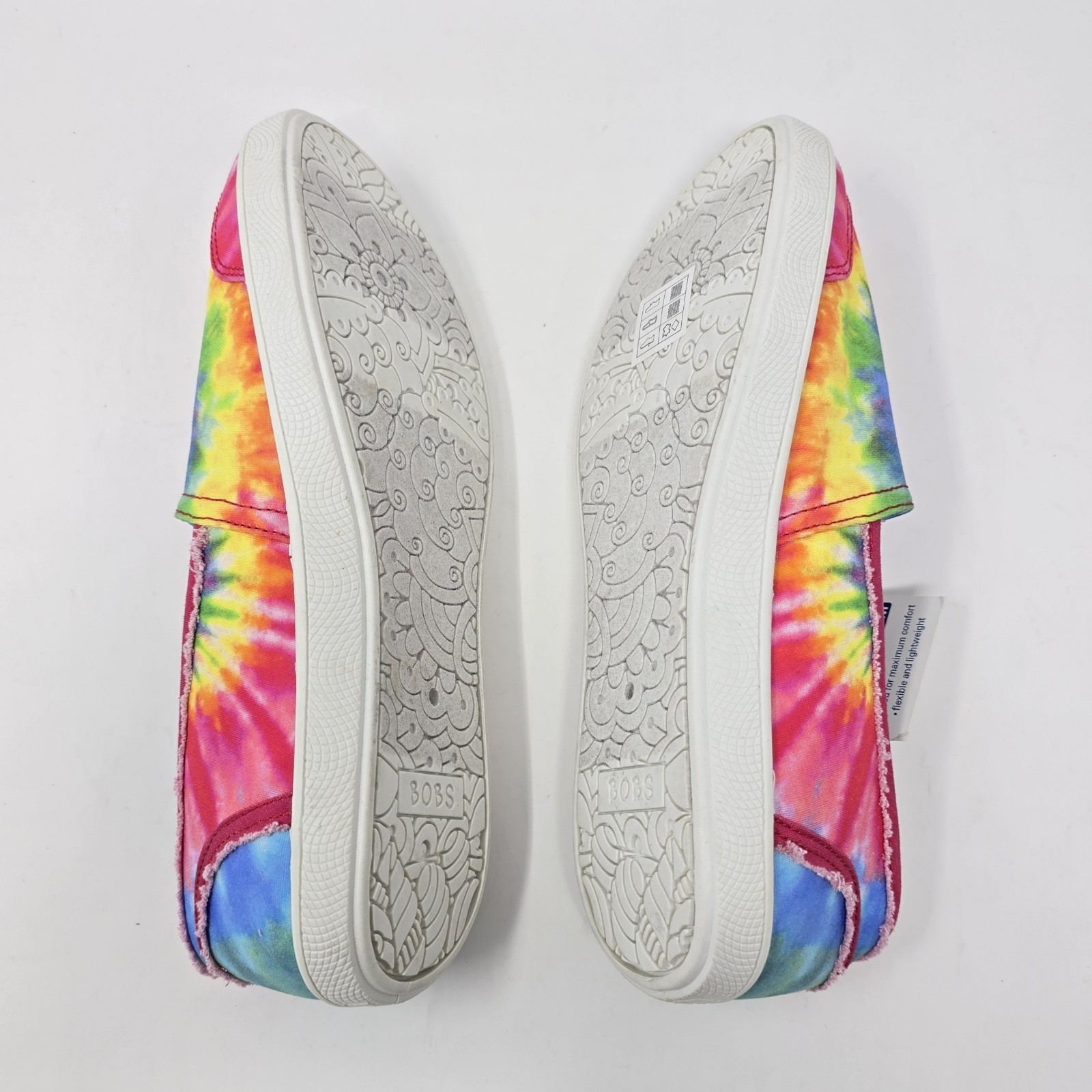 Skechers BOBS Women 8.5 Tie Dye Memory Foam Slip On Shoes Multi Color 113150 MLT