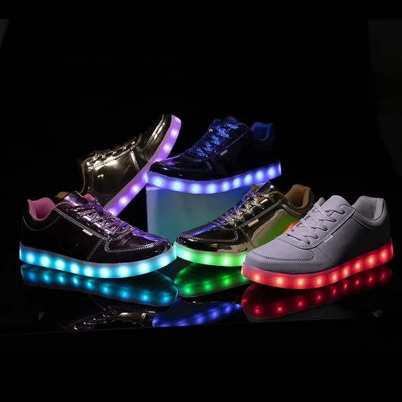 USB Adult Light Up Shoes Rechargeable Flashing Low Top Fashion LED Shoes Unisex