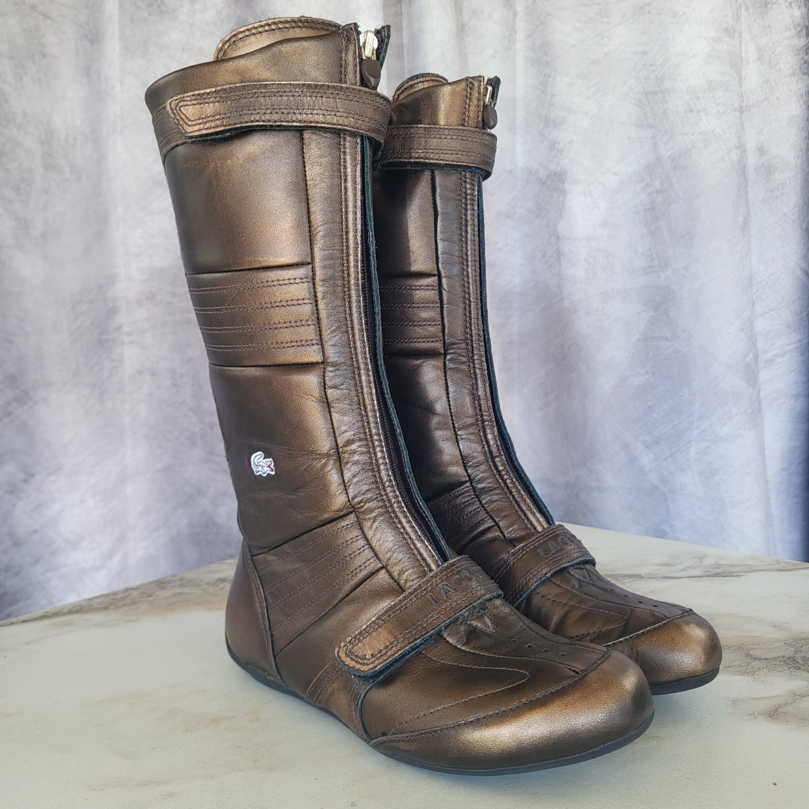 Rare Lacoste Futro Solar Earl 93T Sport Knee High Riding Boots Size 6.5