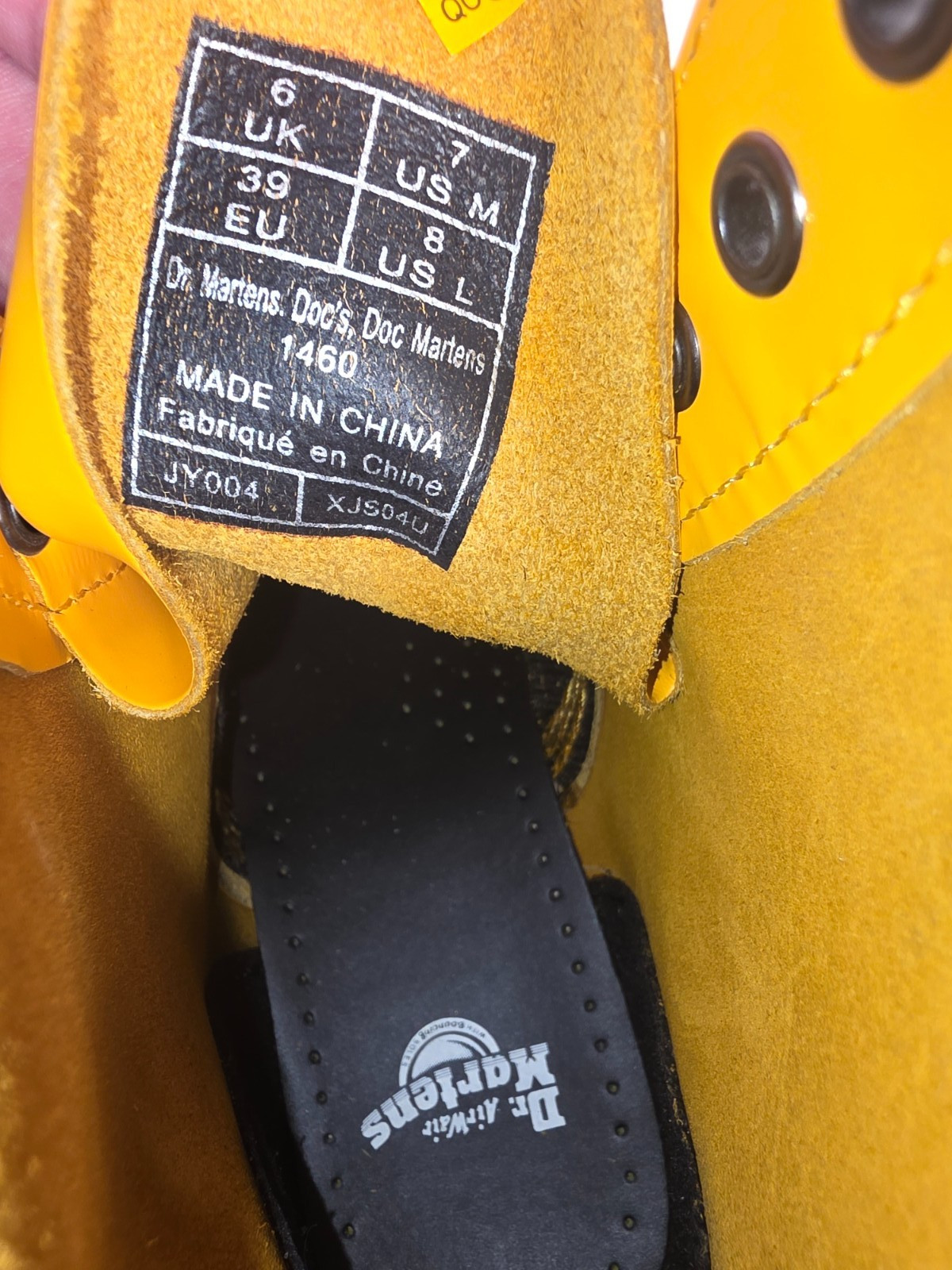 New Dr Martens 1460 Smooth Leather Yellow Combat Boots Men 7 Women 8 Lace Up