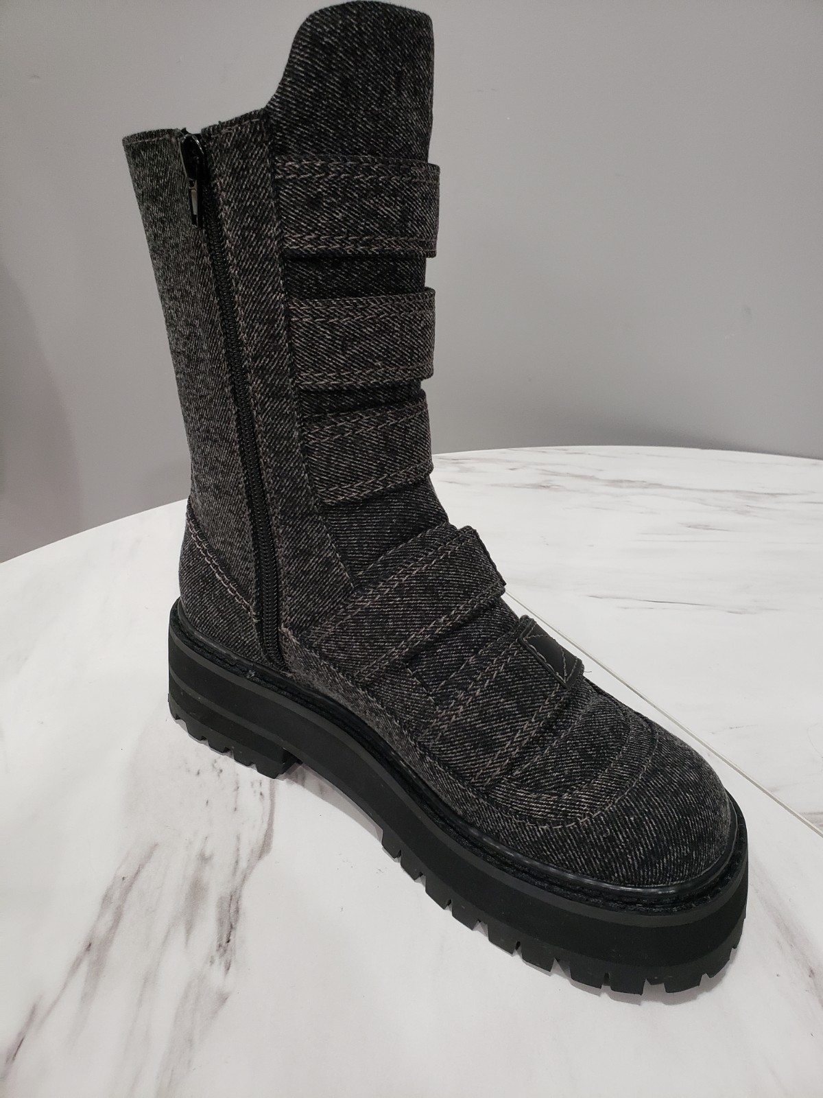 NEW SZ 7 Darker Wavs combat moto moto biker gothic boots punk strappy steampunk