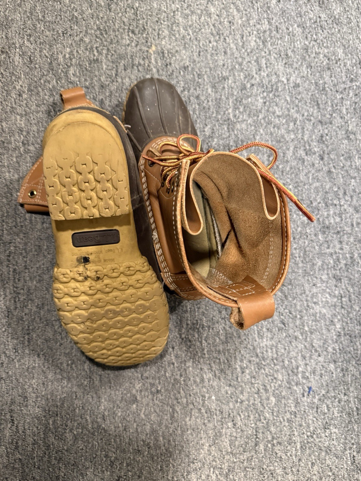 LL Bean Maine Hunting Shoe Women 8 Made In USA Outdoor Duck Leather Brown