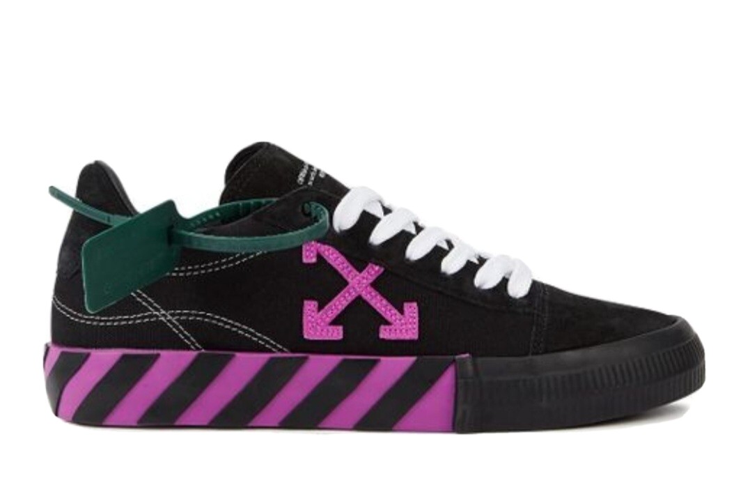 Off-White Women’s Vulcanized Low Canvas Shoes Black/Fushia arrow size 36B/US 6