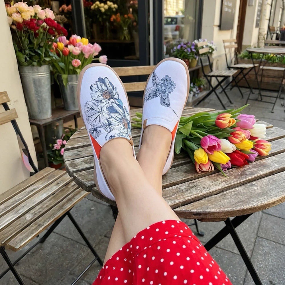 UIN Women’s Toledo Art Painted Travel Shoes Slip On Casual Loafers Sz 9 Floral