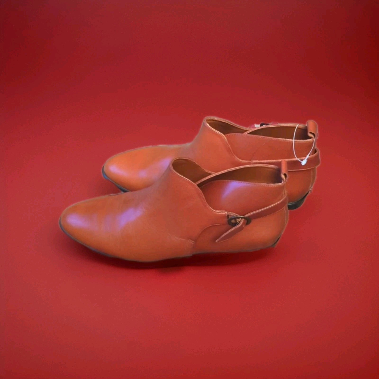 Rare New Old Stock! Joyce Cognac Leather Ankle Booties