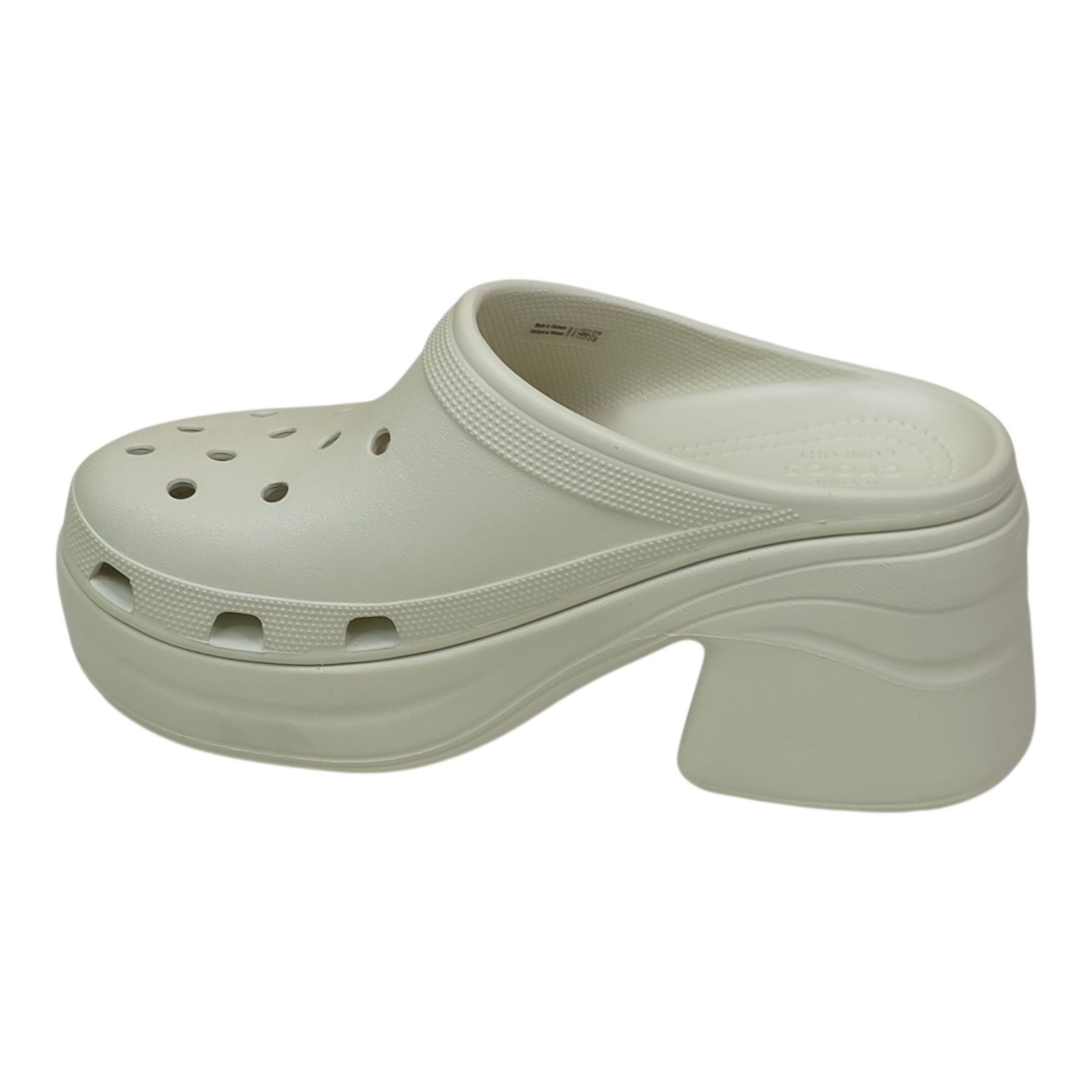 Crocs Siren Clog M9/W11 Cream Platform Slip-On Shoes 3 1/2″ Heel