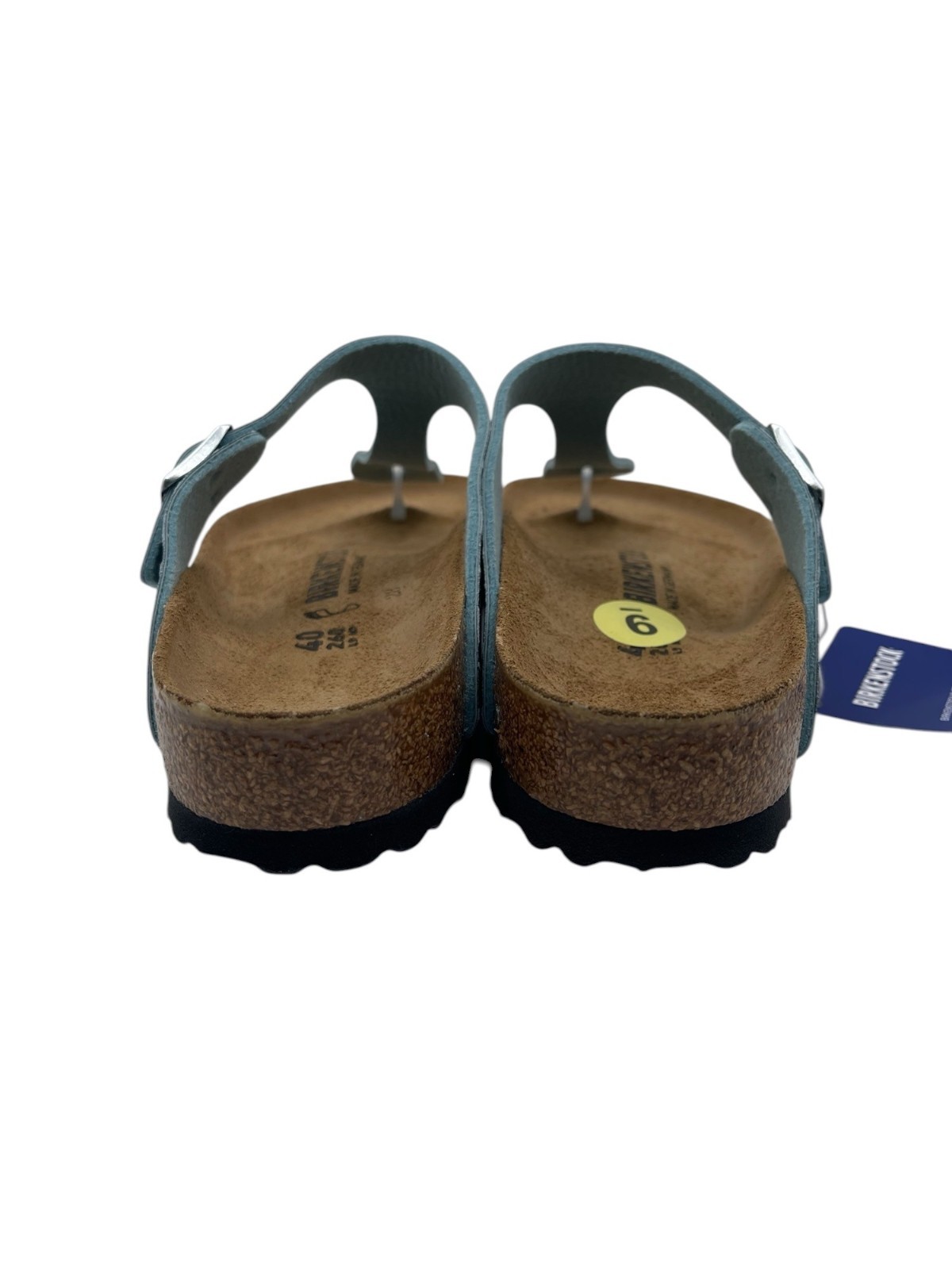 Birkenstock Gizeh Thong Sandals Gator Gleam Pearl Light Mint Silver US W/9