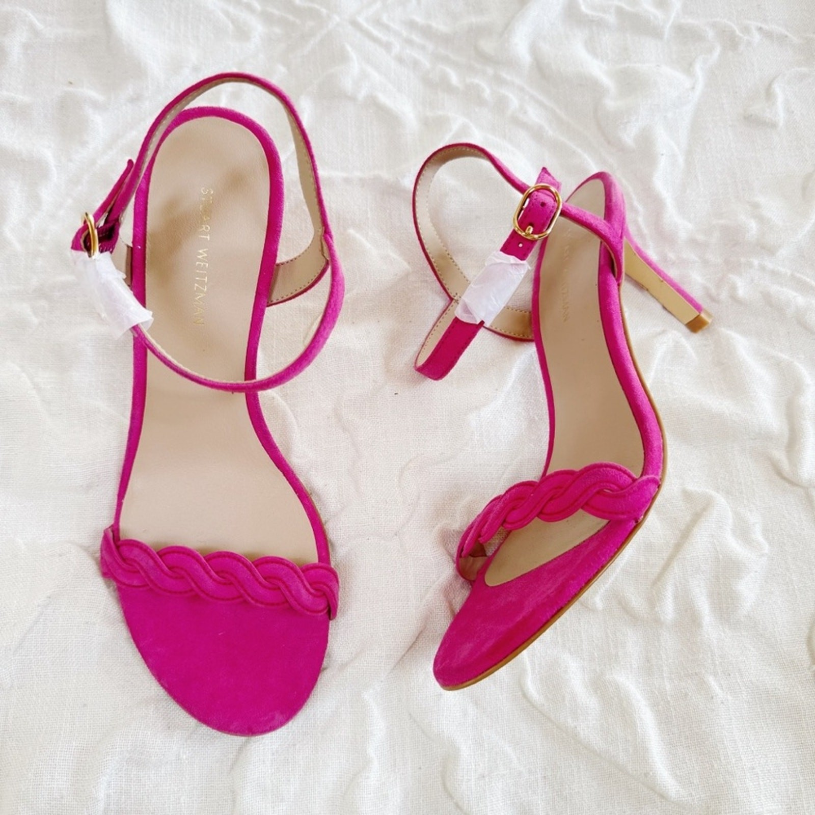 Stuart Weitzman Dancer Twistie 100Suede Sandal In Pink Size 6