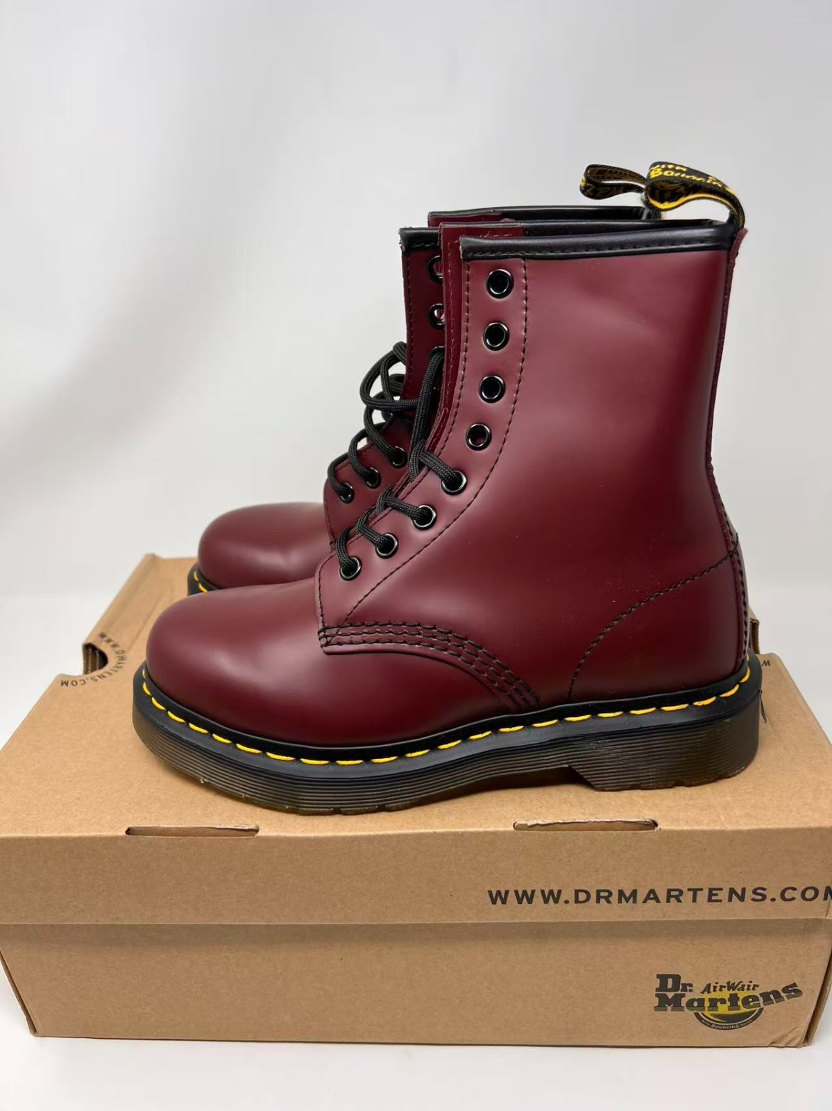Dr Martens Boots – Dr Martens 1460 Smooth Boots – Cherry Red （W US：5/ M US：4）