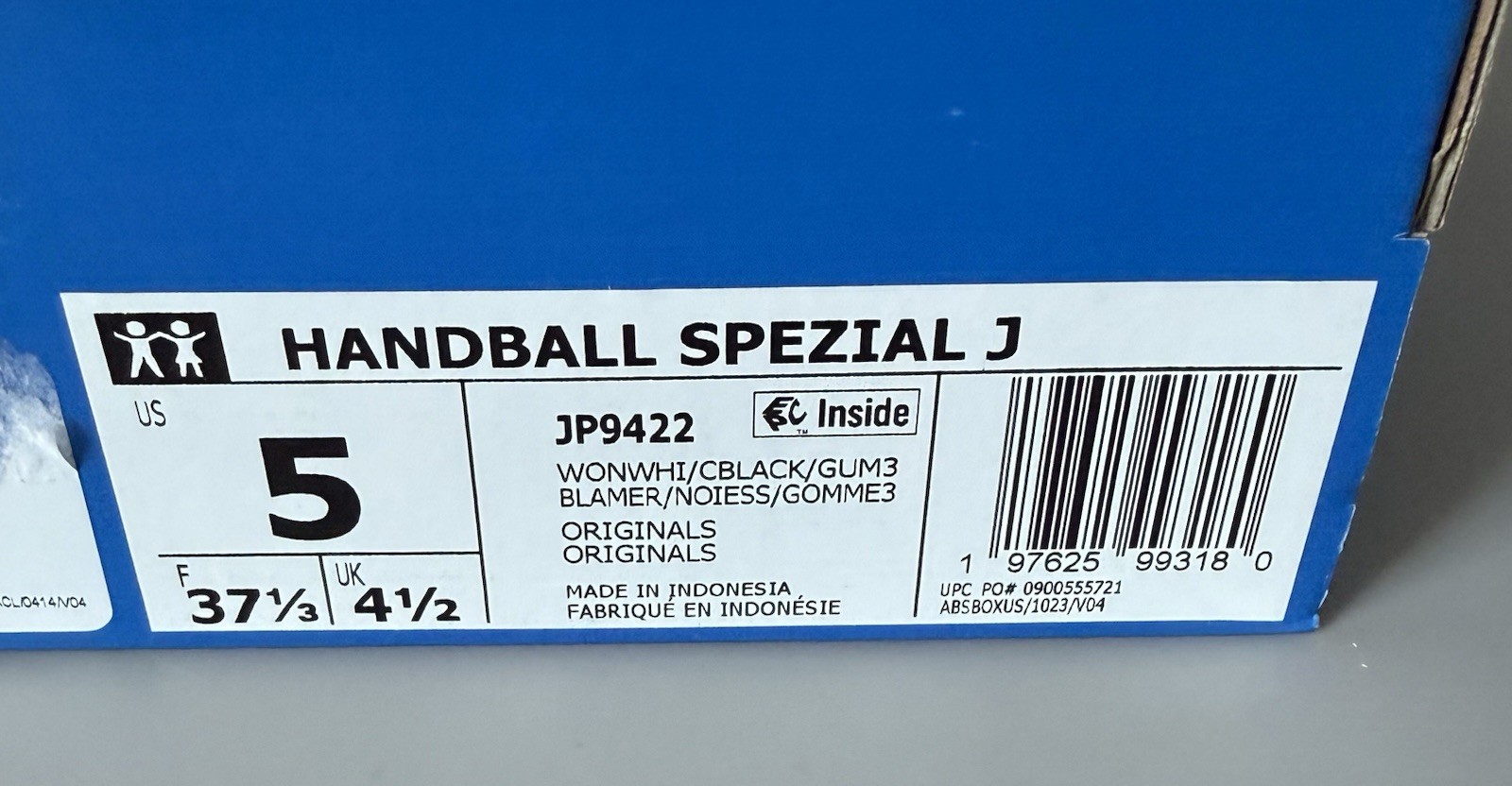 Adidas Handball Spezial J Sneakers Beige/White/Black/Gum — New w/ Box — Women 5