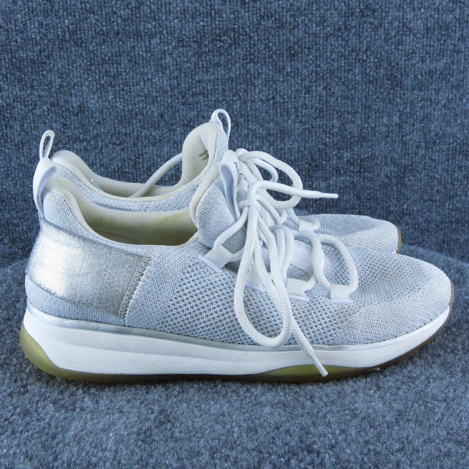 Aldo Women Sneaker Shoes White Fabric Lace Up Size 6.5 Medium (B, M)