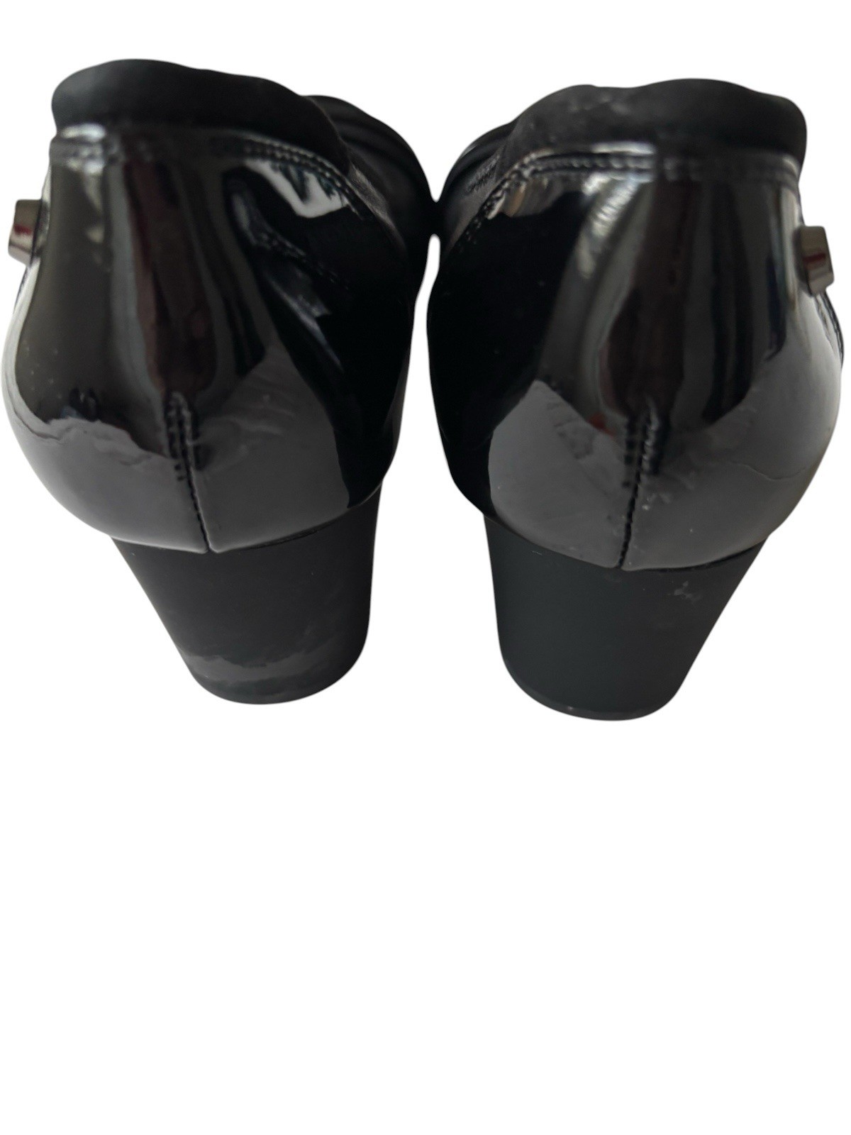 Anne Klein iFlex Black Patent Cap Toe Block Heel Pumps Sz 6M New No Box