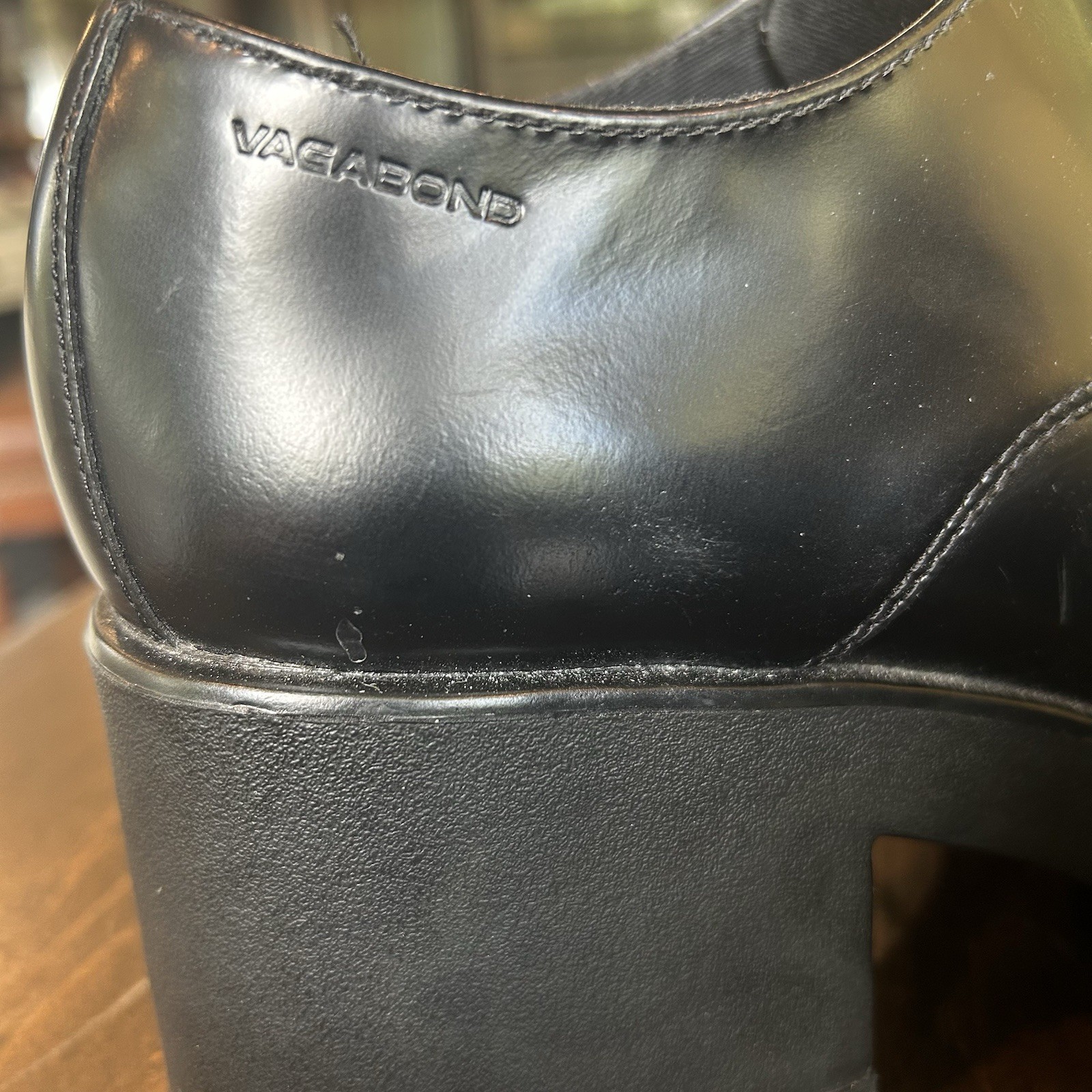 Vagabond Shoemakers Shoe Sz. 40/10 Black Leather Oxfords Lug Platform Academia