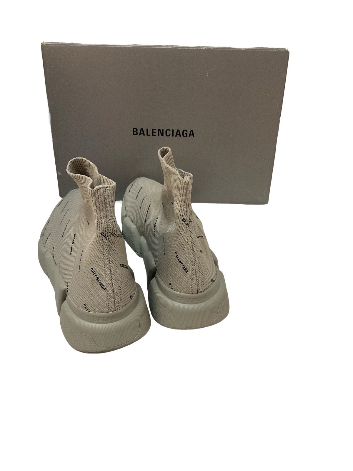 Balenciaga Beige Monogram Elastic Sneaker