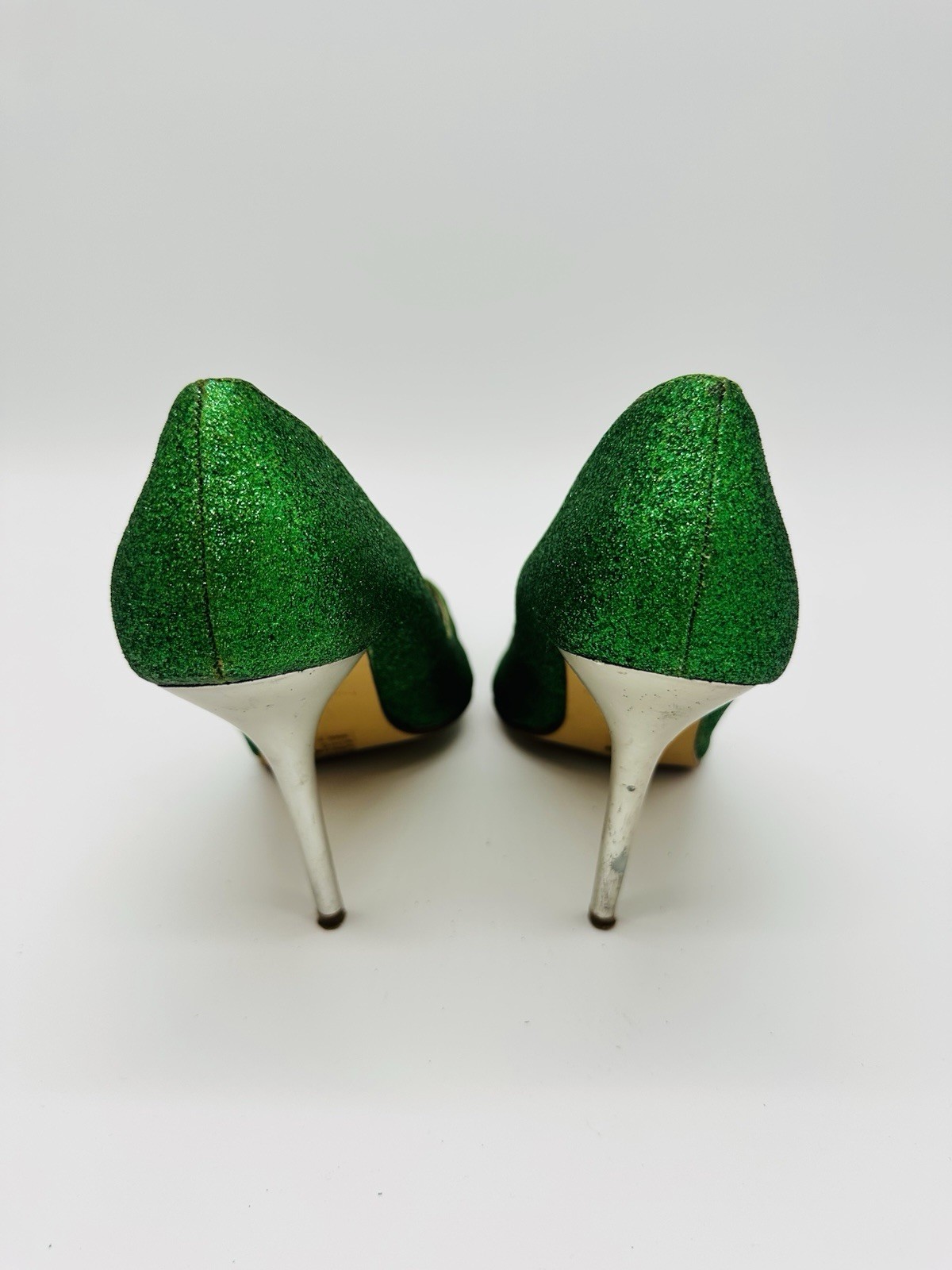 Michael Antonio Women’s WICKED Green Glitter Heels Pointed Toe Sz 7 Costume