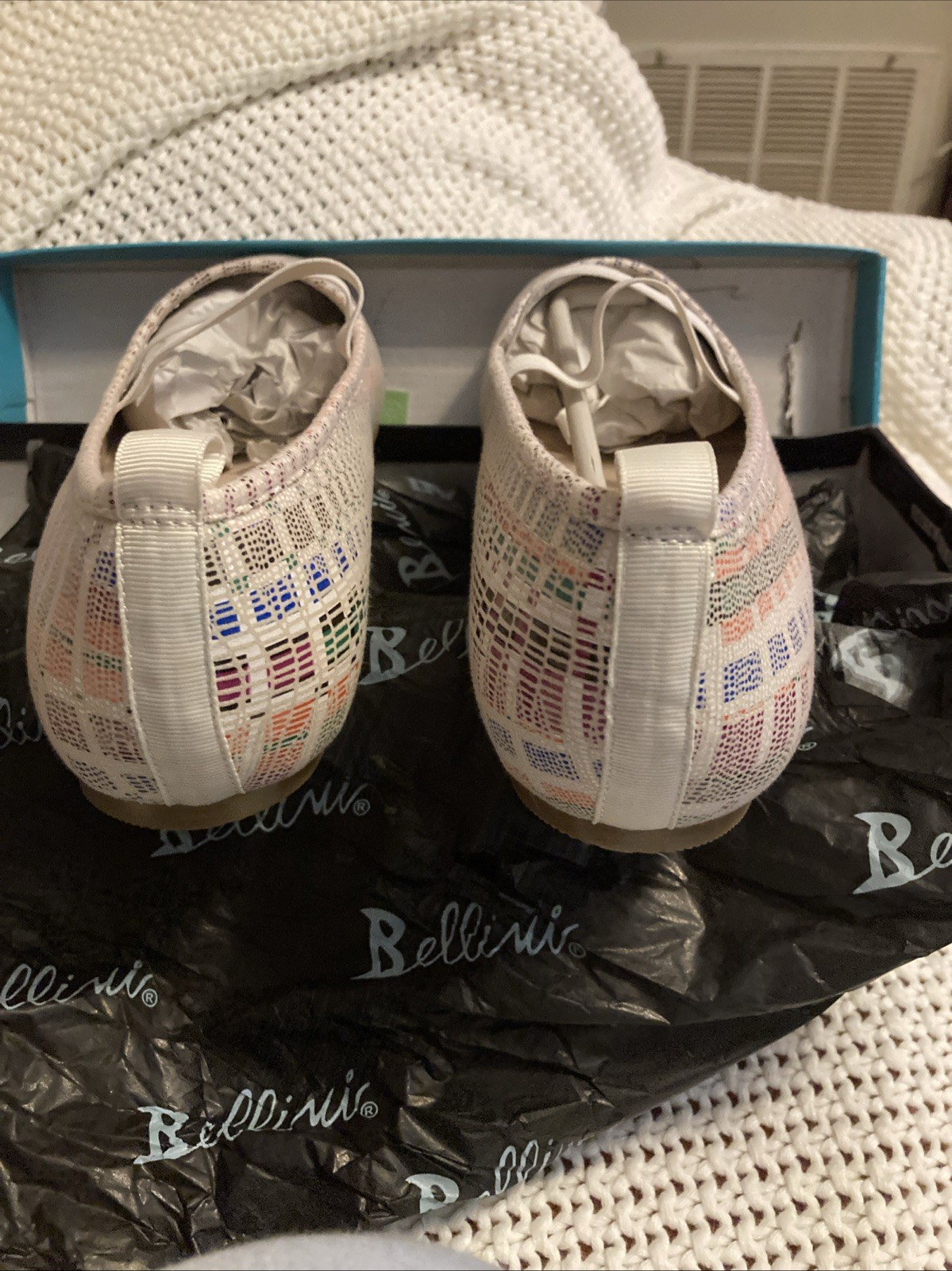 Bellini Women’s Sissy Ballet Flat White/Multi Sz11 New In Box.