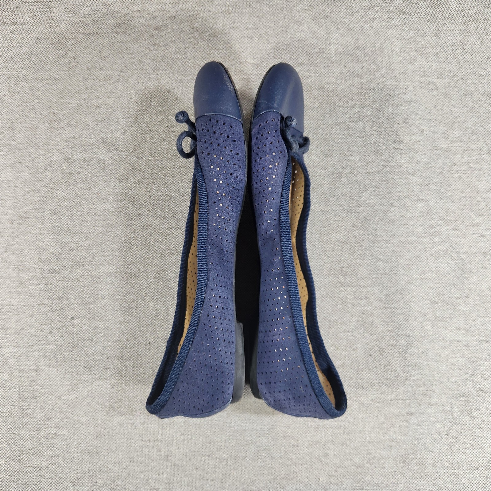 Sam Edelman Felicia Blue Leather Womens Size 5 M Ballerina Slip On Flat Shoes