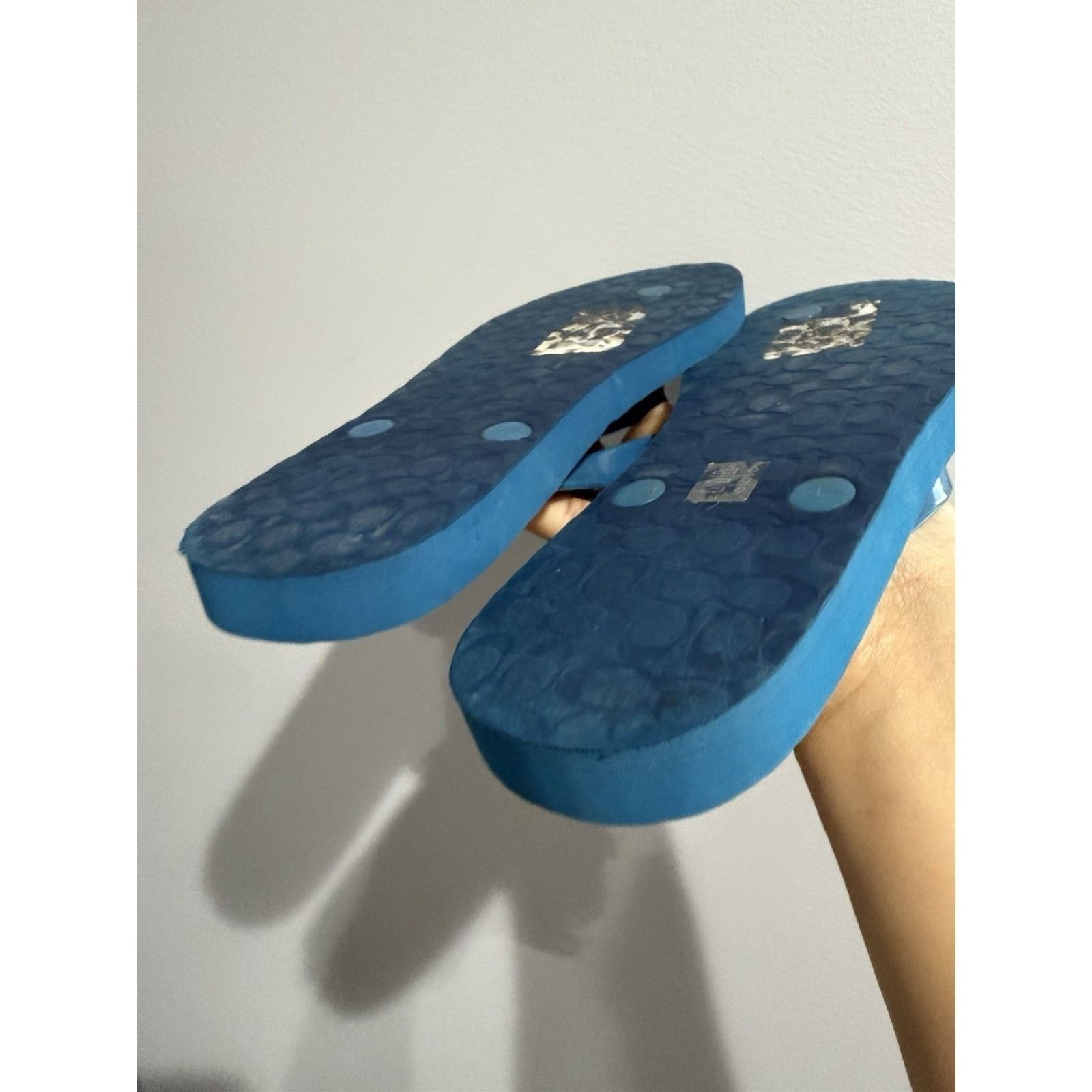 Coach Abbigail Sandals Flip Flops Star Denim Womens Size 8 Blue Z