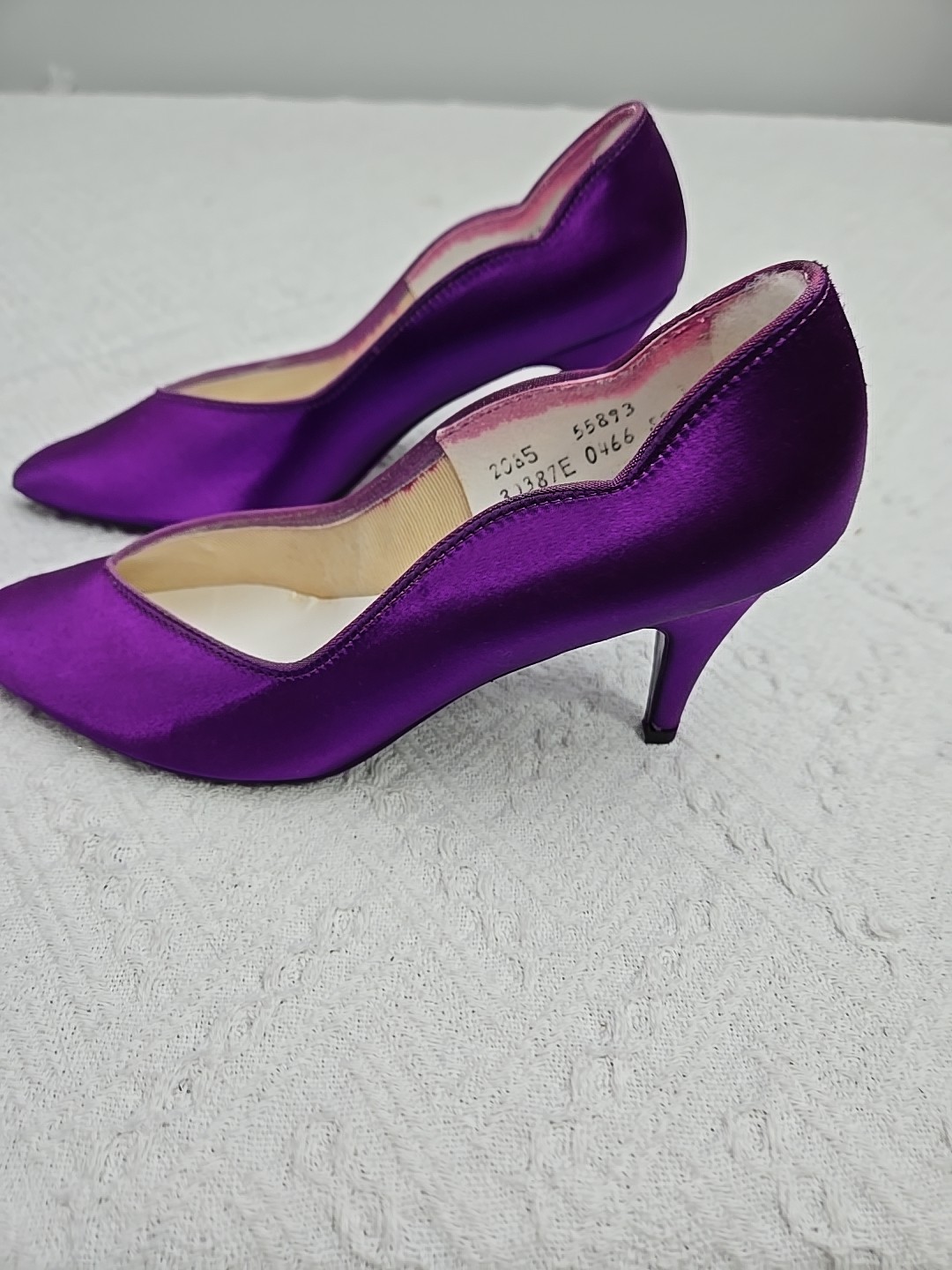 Purple Satin Kitten Heels Dyeable ThomMcan Measure For Size