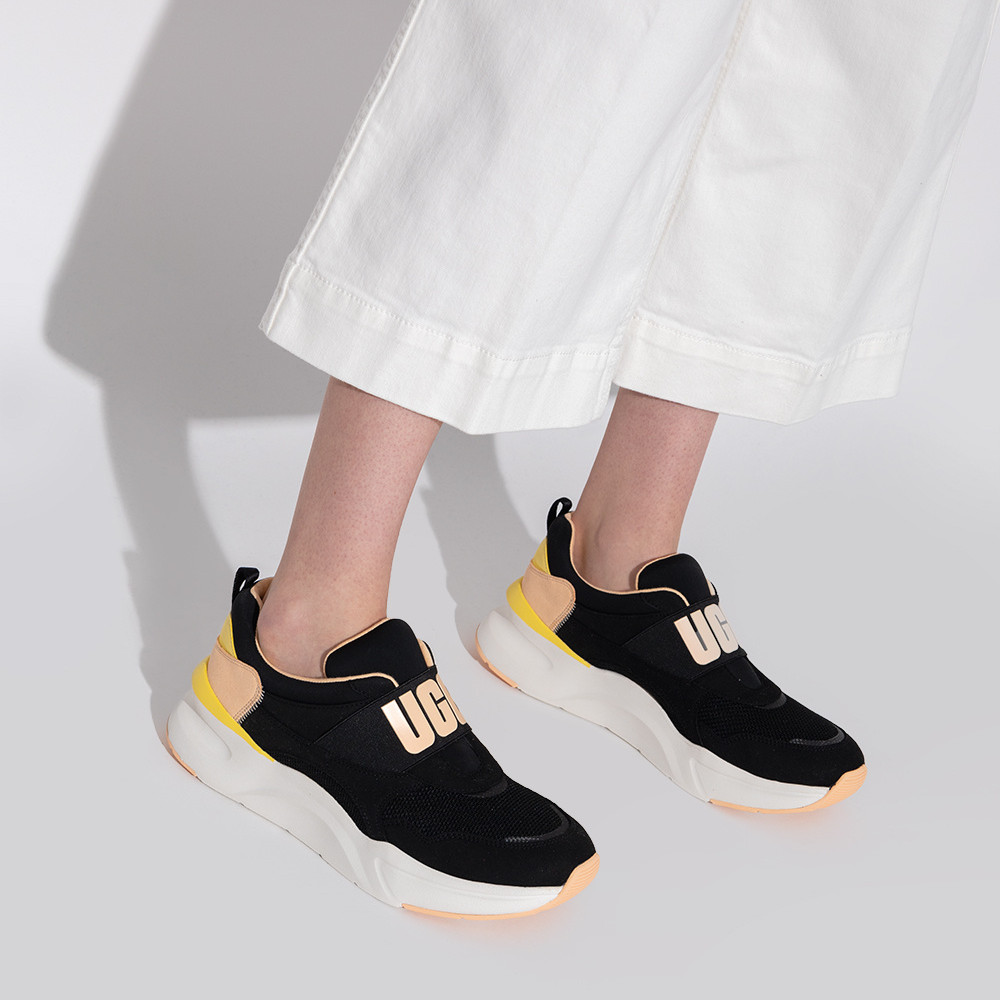 NWOB UGG LA Flex Fashion Sneakers – Black / Yellow – Size 8 Mesh Textile Urban