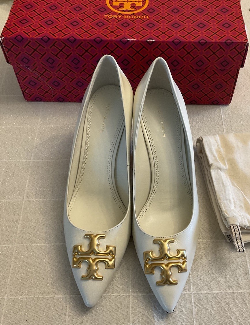 Tory Burch Eleanor Leather Slingback Kitten Heels Pumps Sz 9 $348