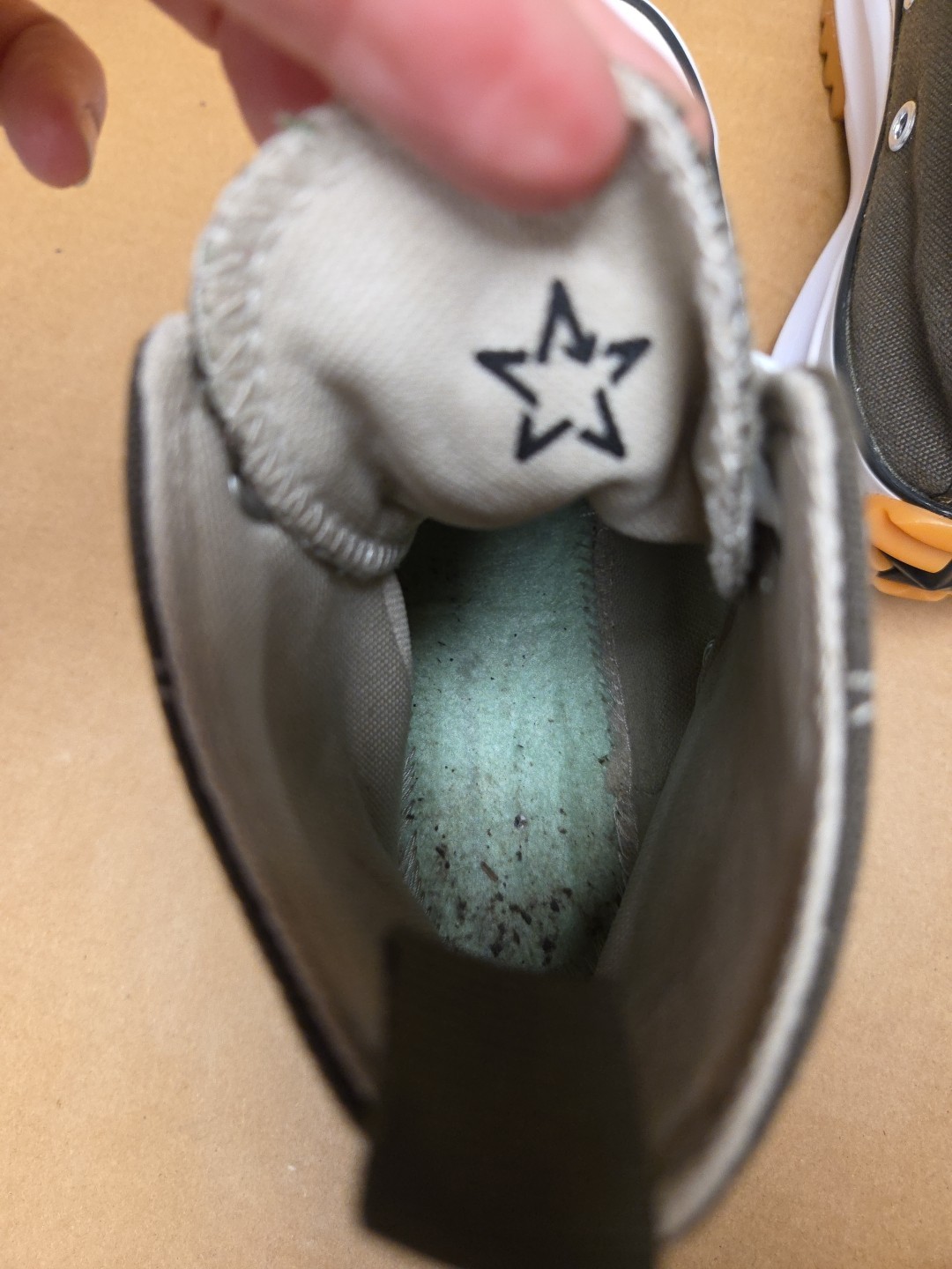 Size Women 5 Men 3.5 Converse Run Star Hike High Cargo Green Khaki * No Insoles