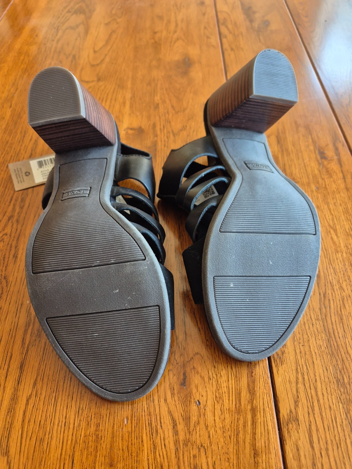 Toms’ Womens Majorca Woven Black Suede Open Toe Size 9.5 Sandals Shoes B42 NWT