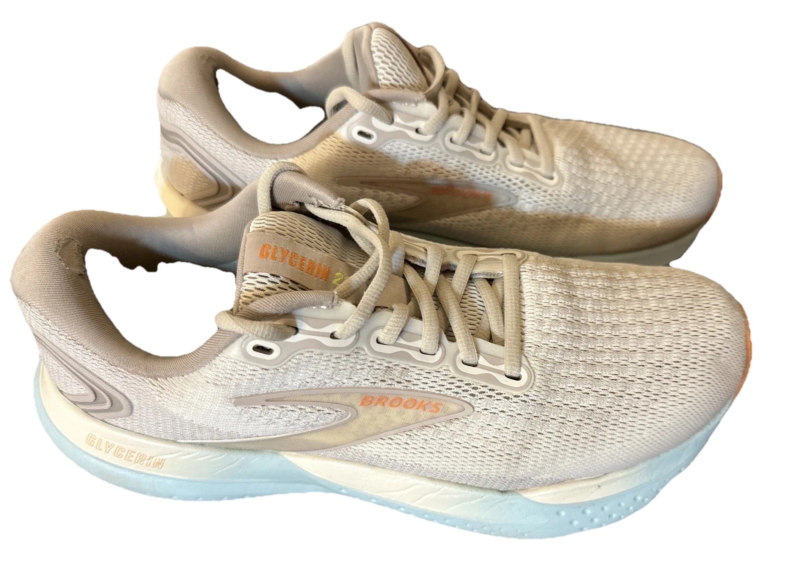 Brooks Glycerin Stealthfit GTS 21 Women 9B White Running Shoes 1204101B135