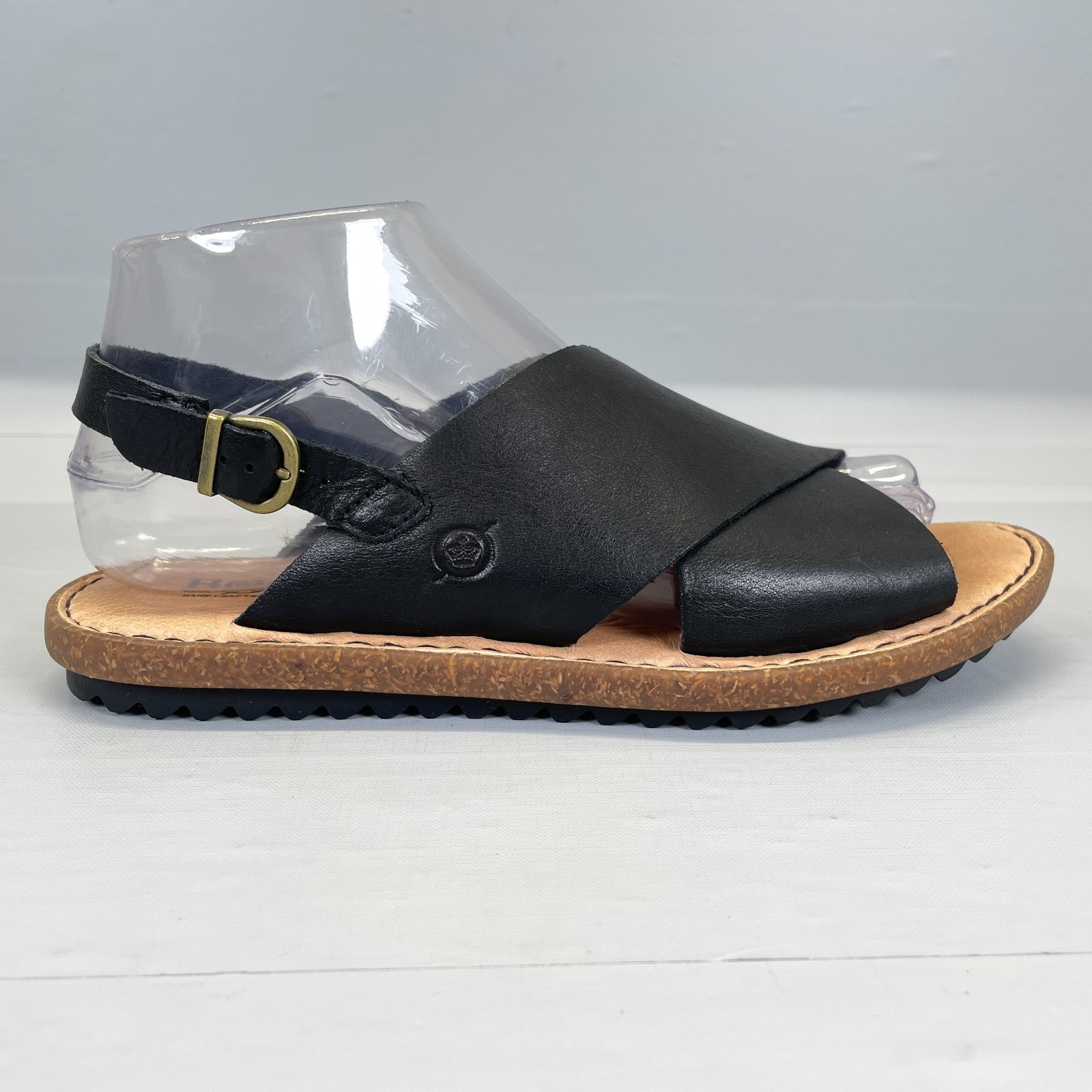 Born Santa Rose Slingback Sandals Womens Size 7 M Black Leather Casual Shoes