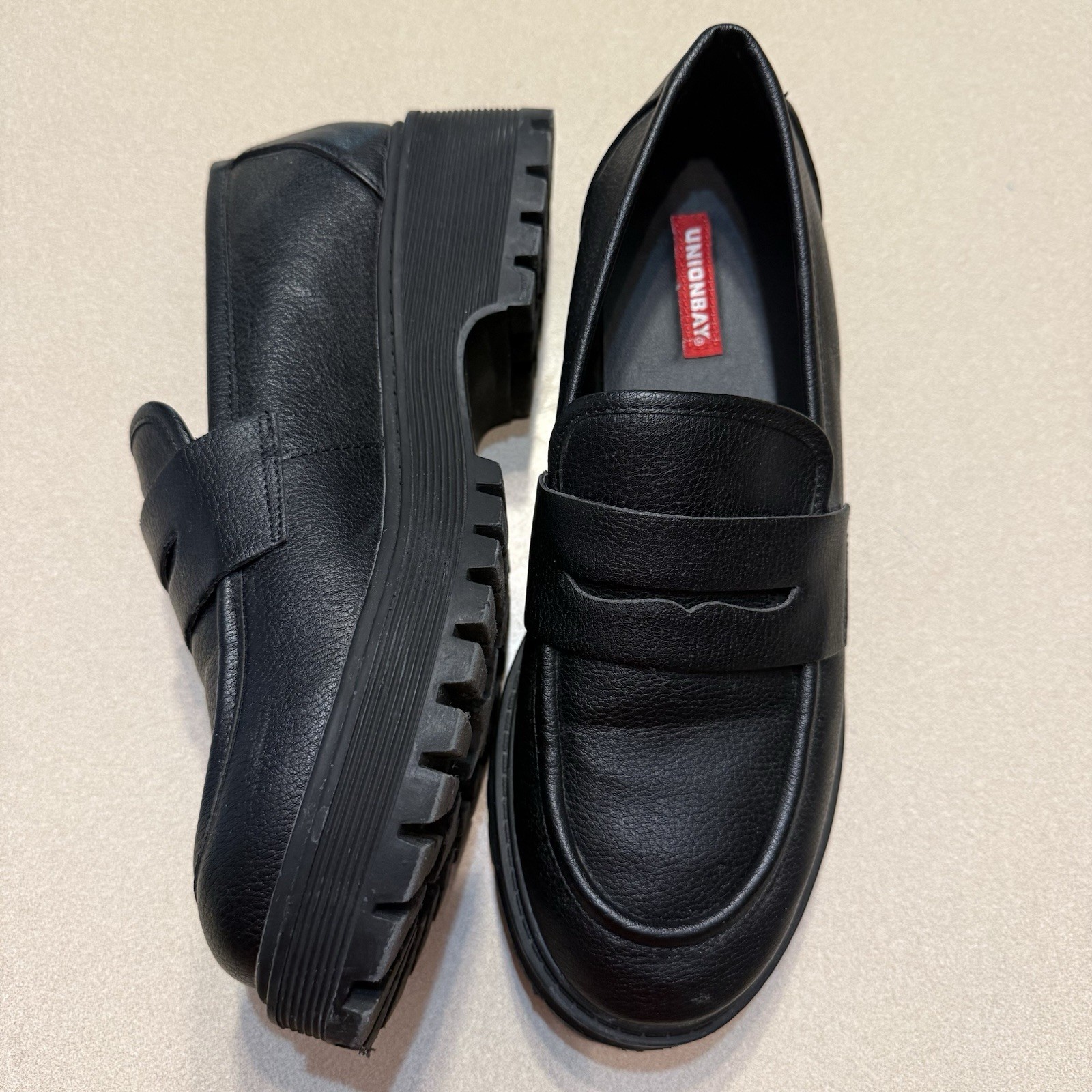 Unionbay Y2K Women’s 10 M Jay Platform Penny Loafers Chunky Black