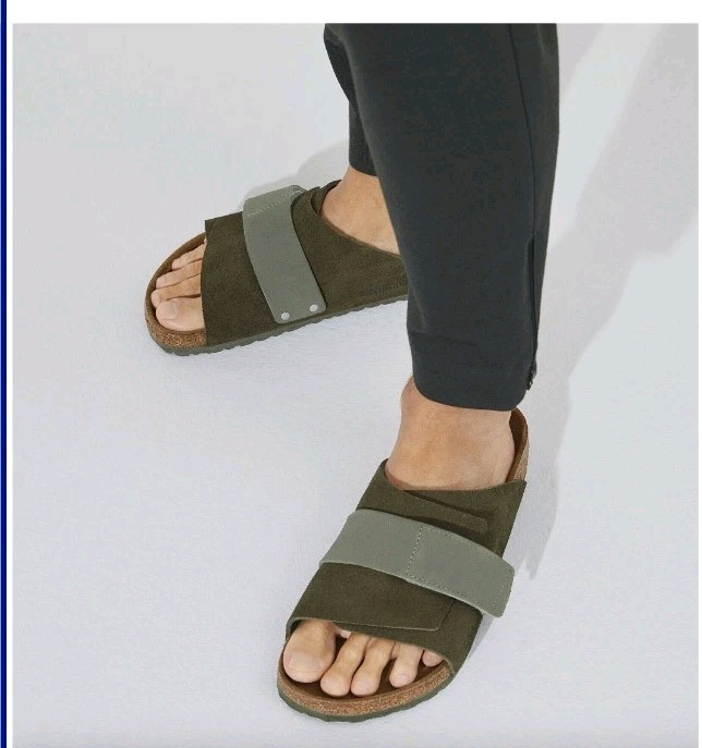 New Birkenstock Kyoto Thyme Nubuck/Suede Leather Adjustable Medium Width Sz 42
