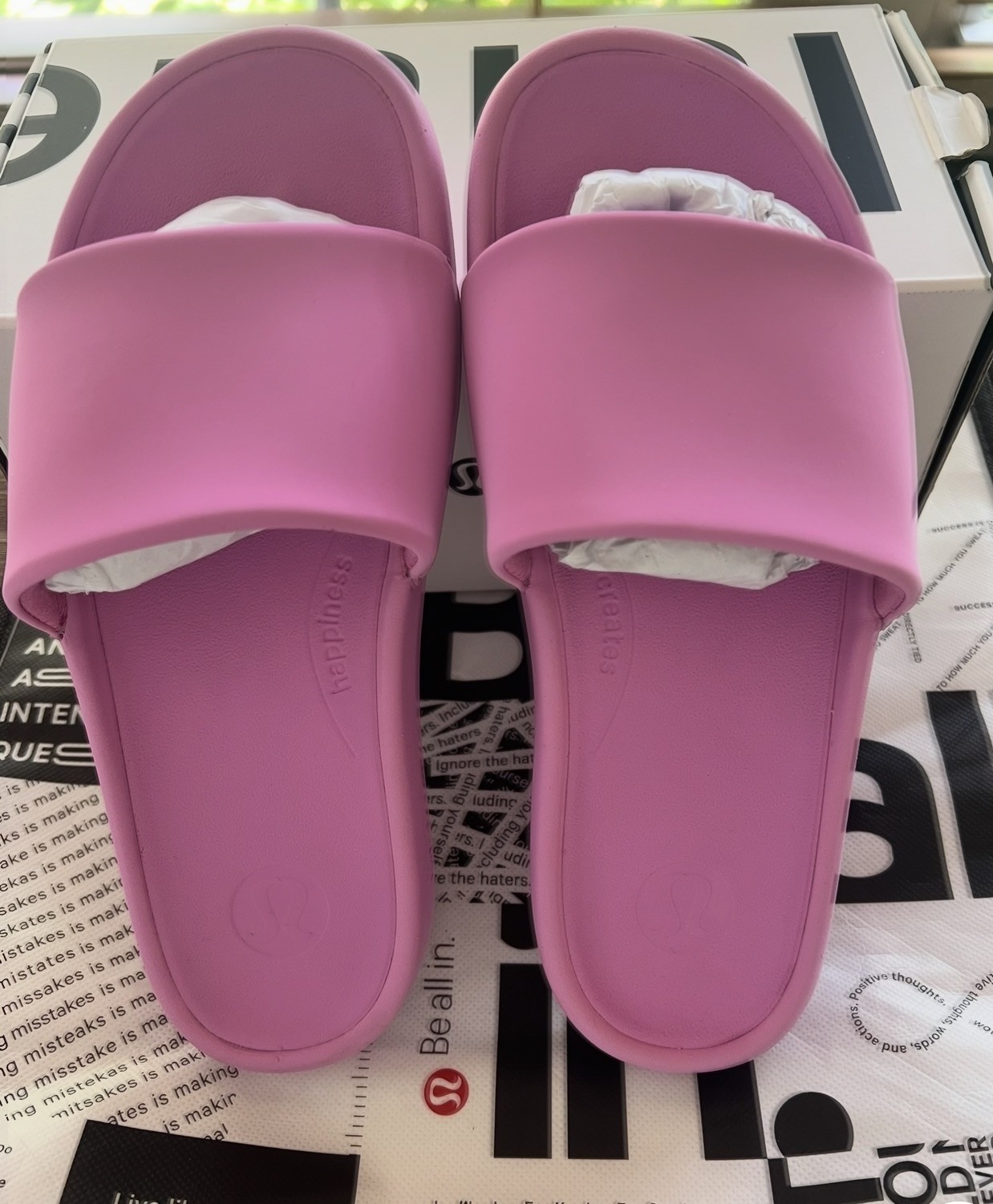 Lululemon Women’s Restfeel Slides Dahlia Mauve Pink SIZE 6 NIB SOLD OUT COLOR