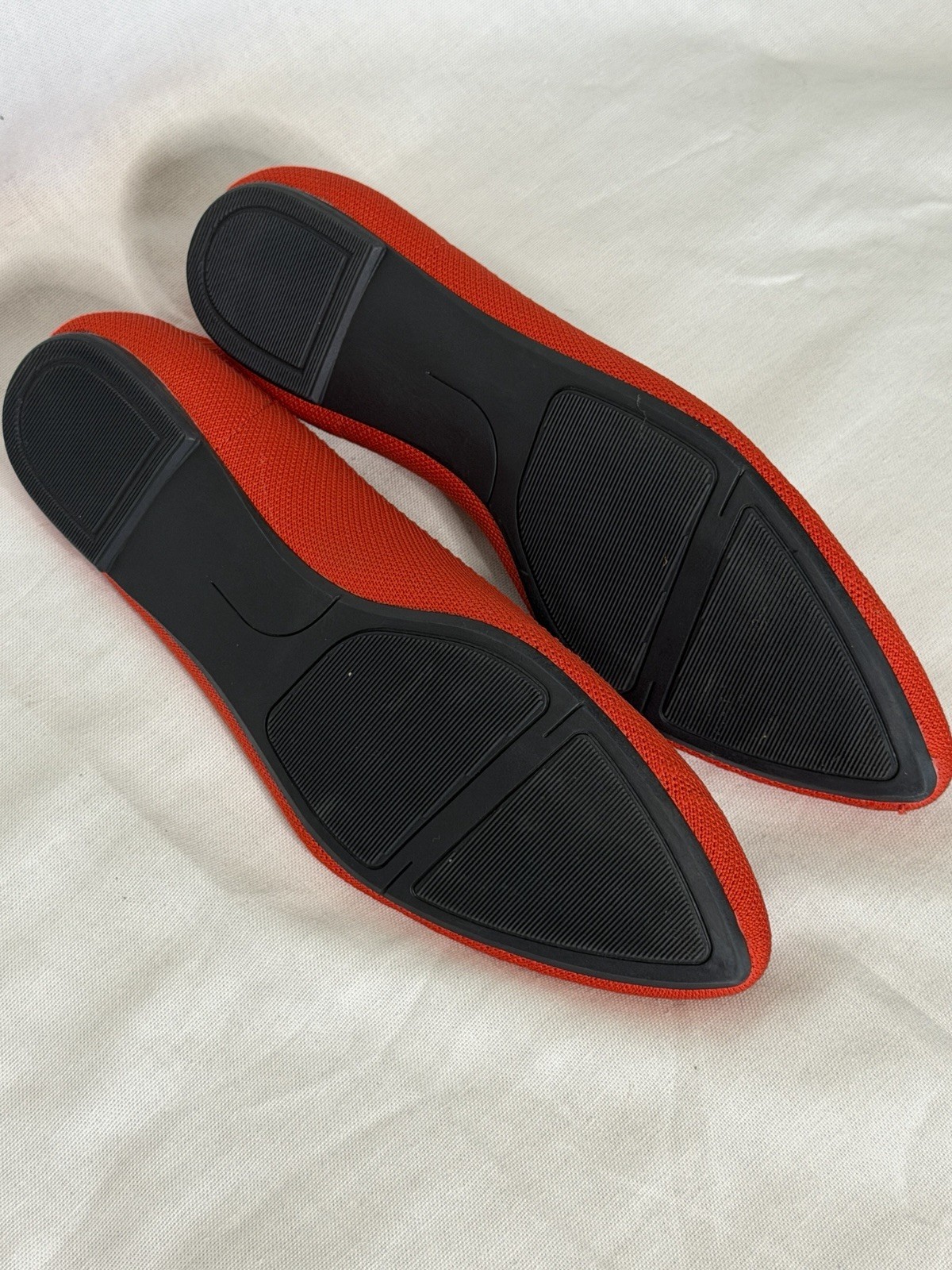 Breifola pointed-toe ballet flats in red with a textile knit upper.